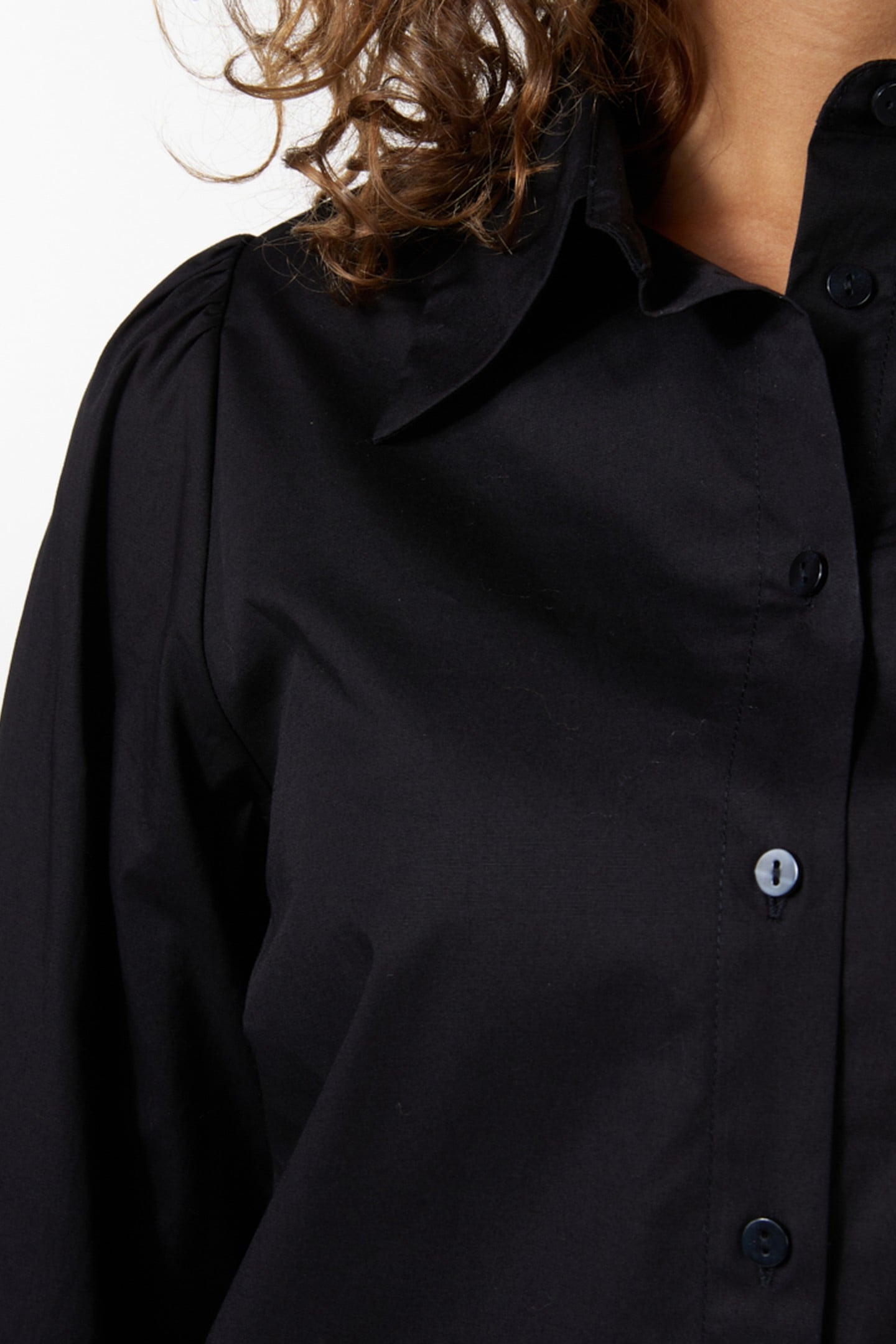 BLOUSE FINE GATHERING POPLIN BLACK 5