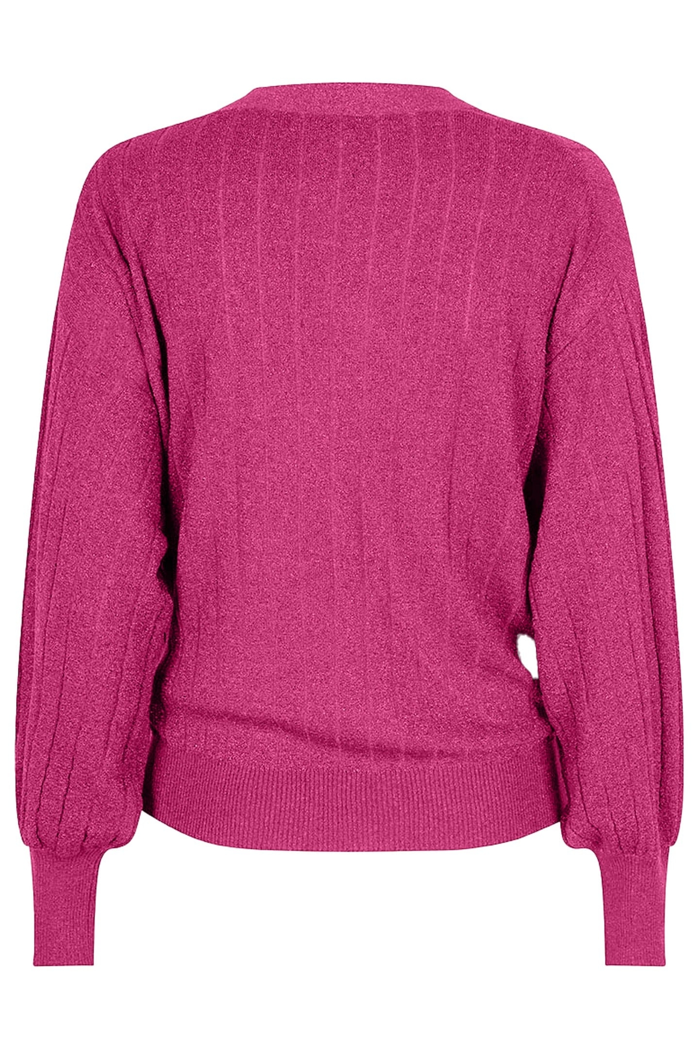 CARDIGAN WRAP OVER RIB LUREX PINK 2
