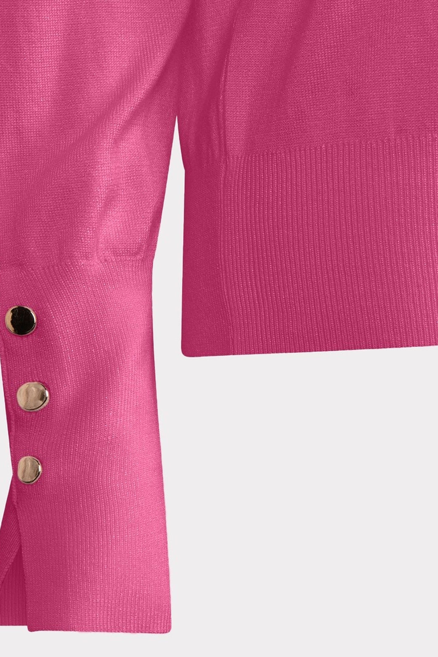 SWEATER R-NECK BUTTONED SLEEVE CUFF PINK 3