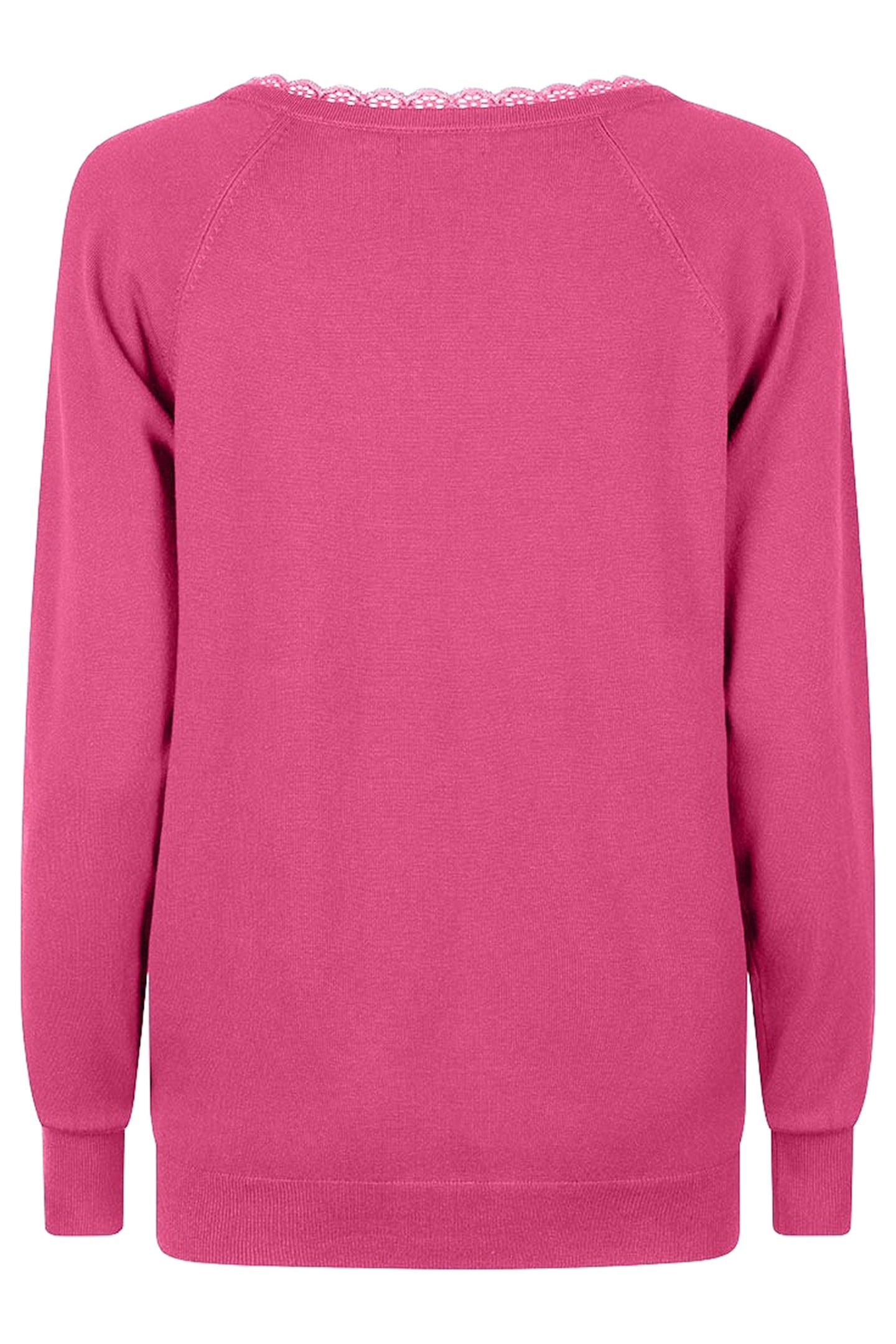 SWEATER V-NECK LACE PINK 2