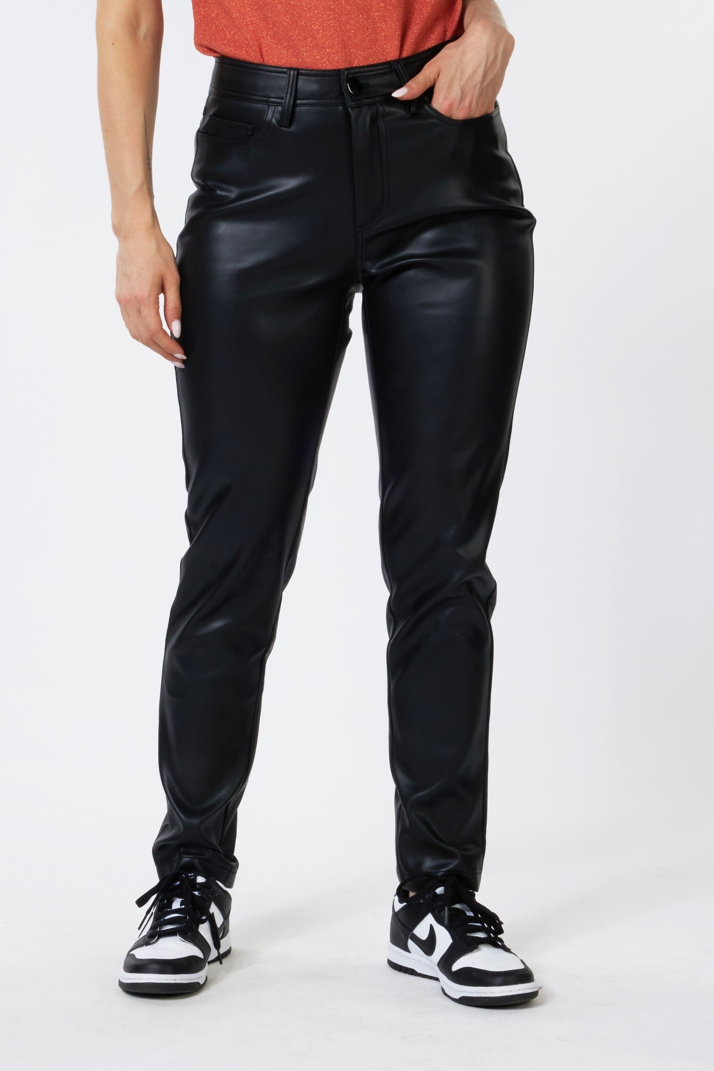 TROUSERS 5 POCKETS PU BLACK 3
