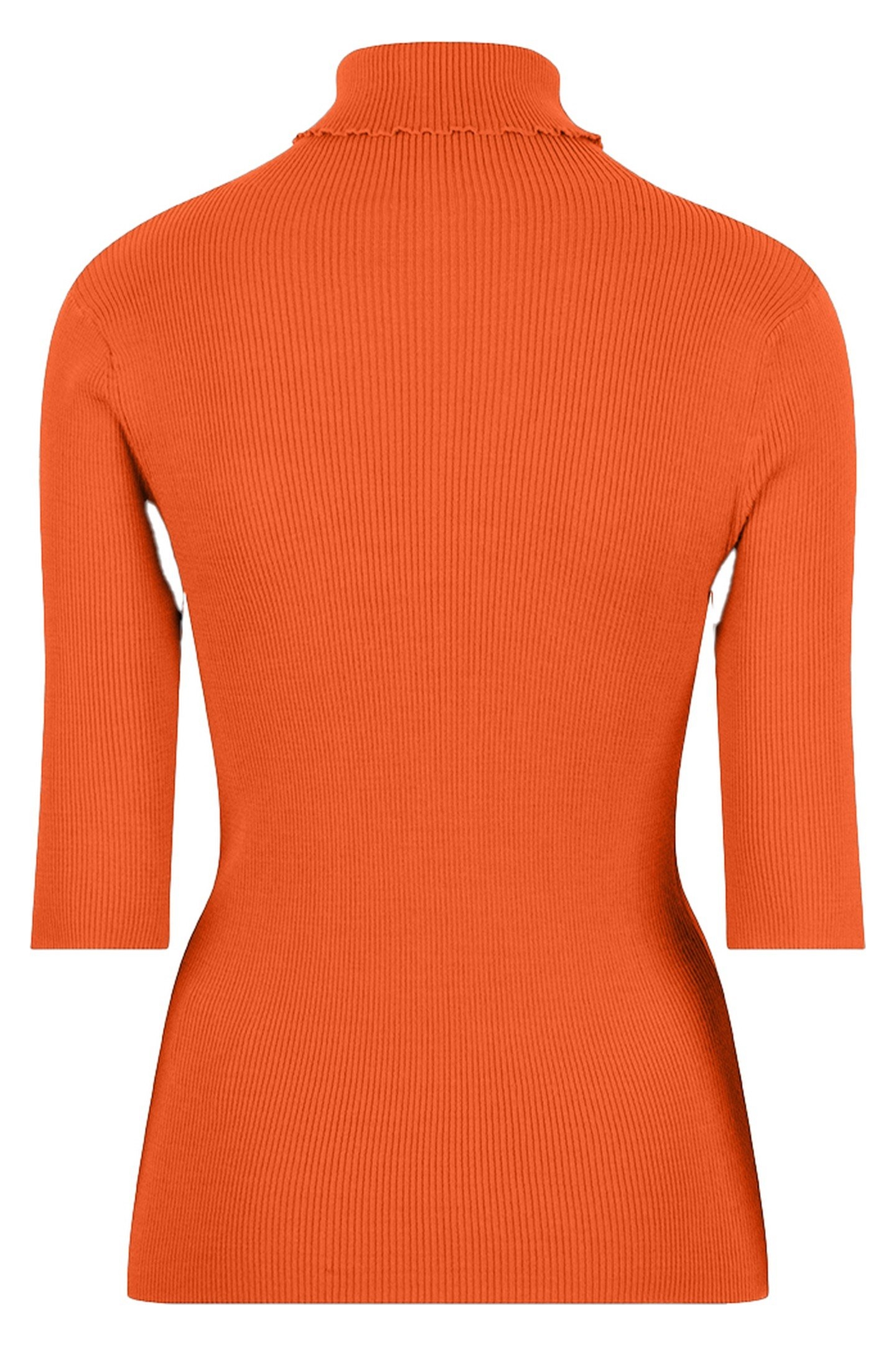 TOP SHORT SLVE OPEN RIB COL ORANGE 1
