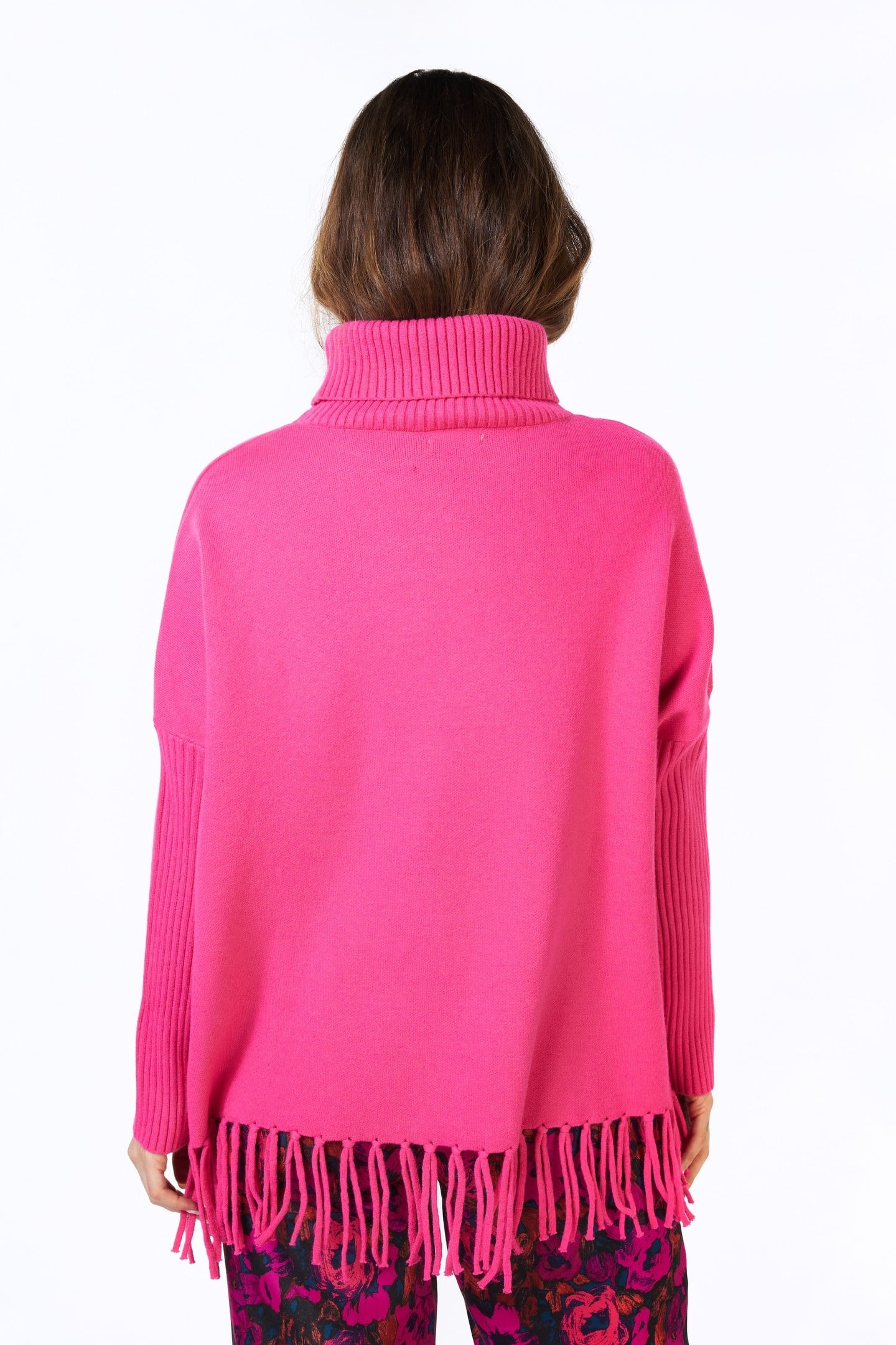 SWEATER COL FRINGES FUCHSIA 4