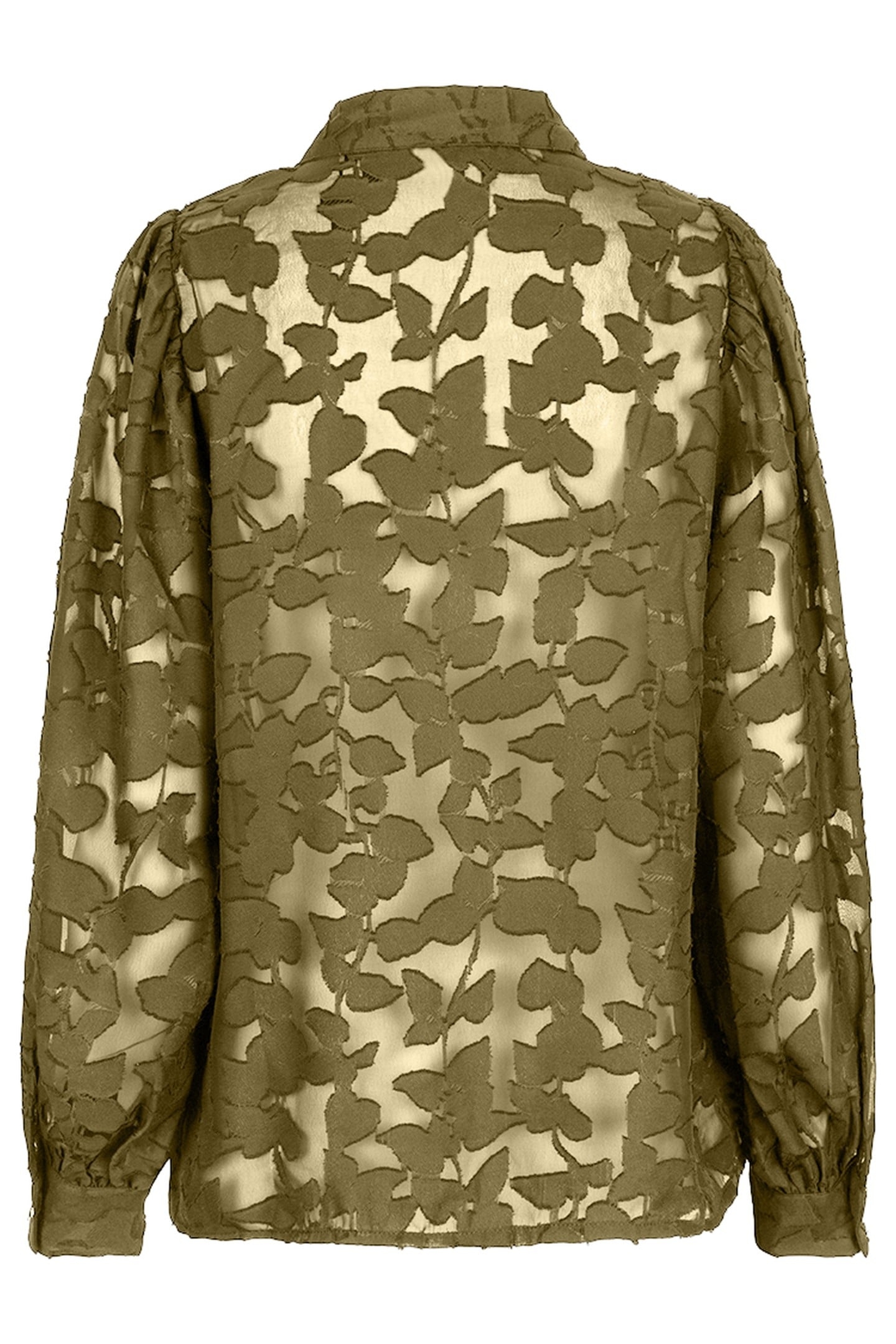 BLOUSE GATHERING JACQUARD OLIVE 2