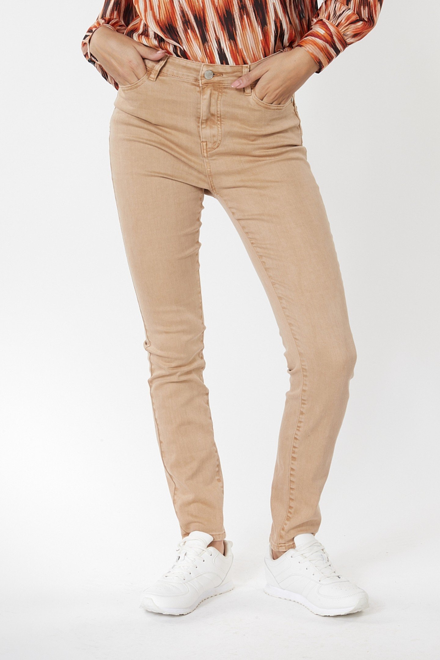 TROUSERS COLORED DENIM BEIGE 2