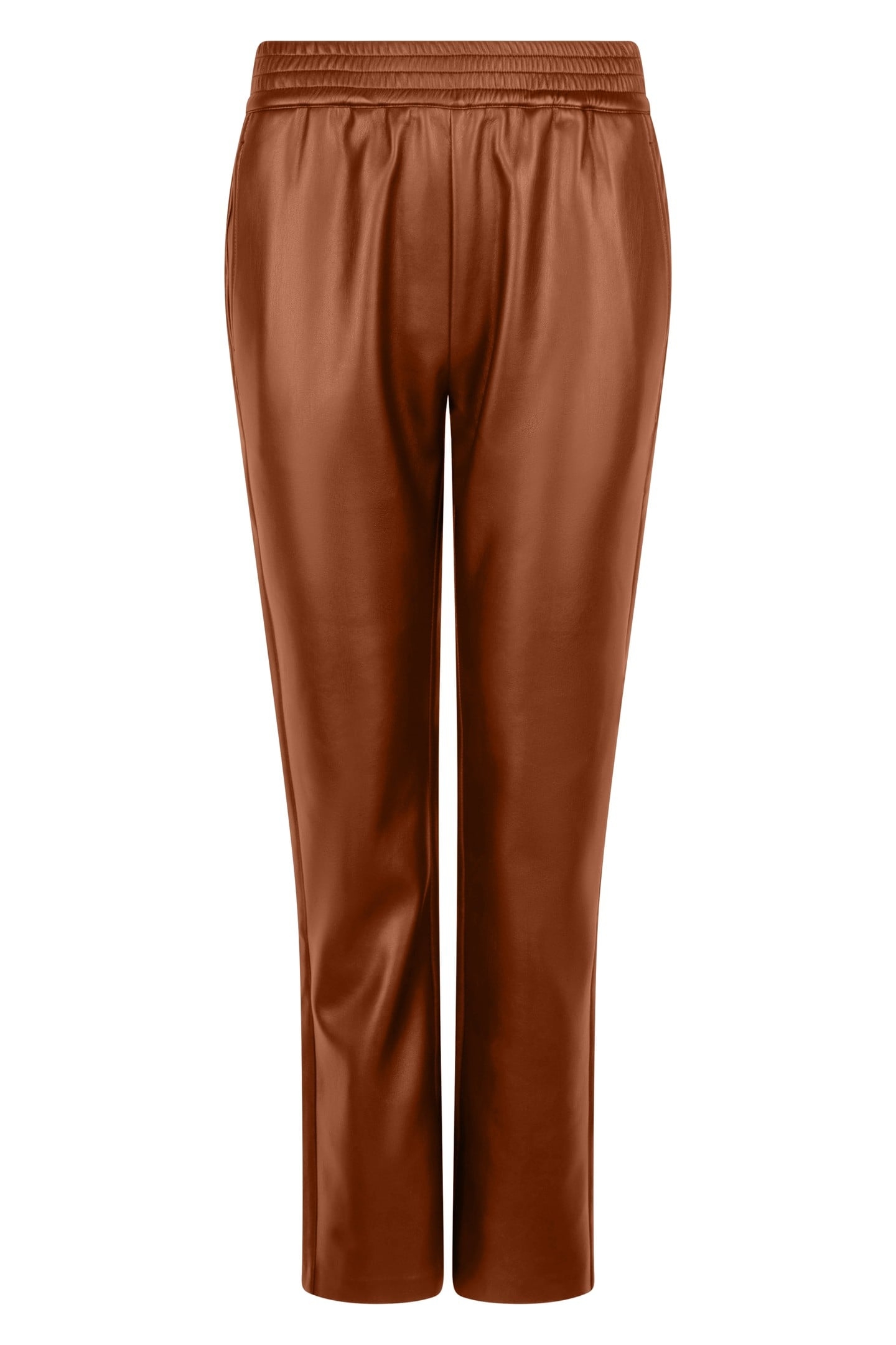 TROUSERS JOGGER PU BROWN 1