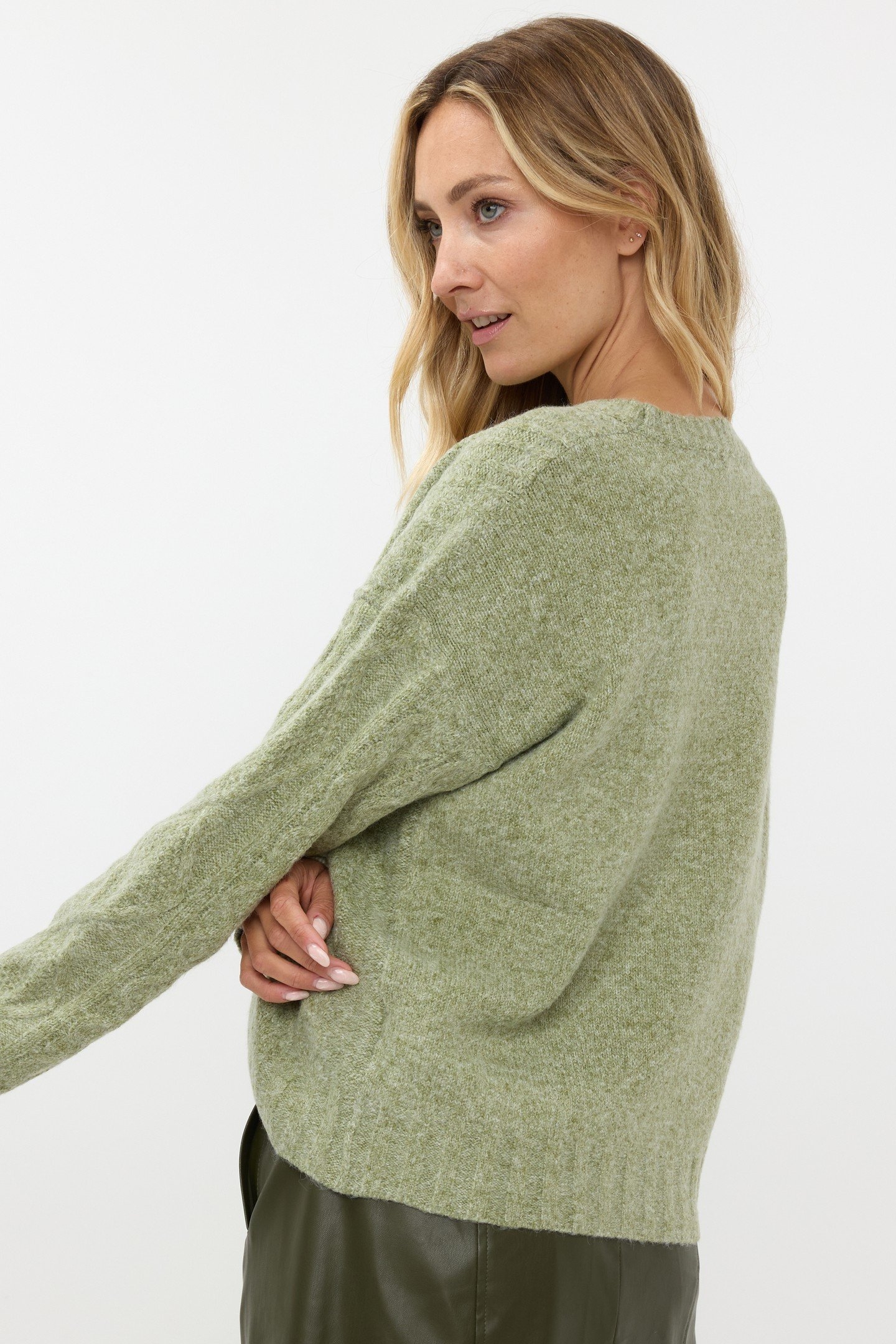 SWEATER MELANGE MOSS GREEN 3