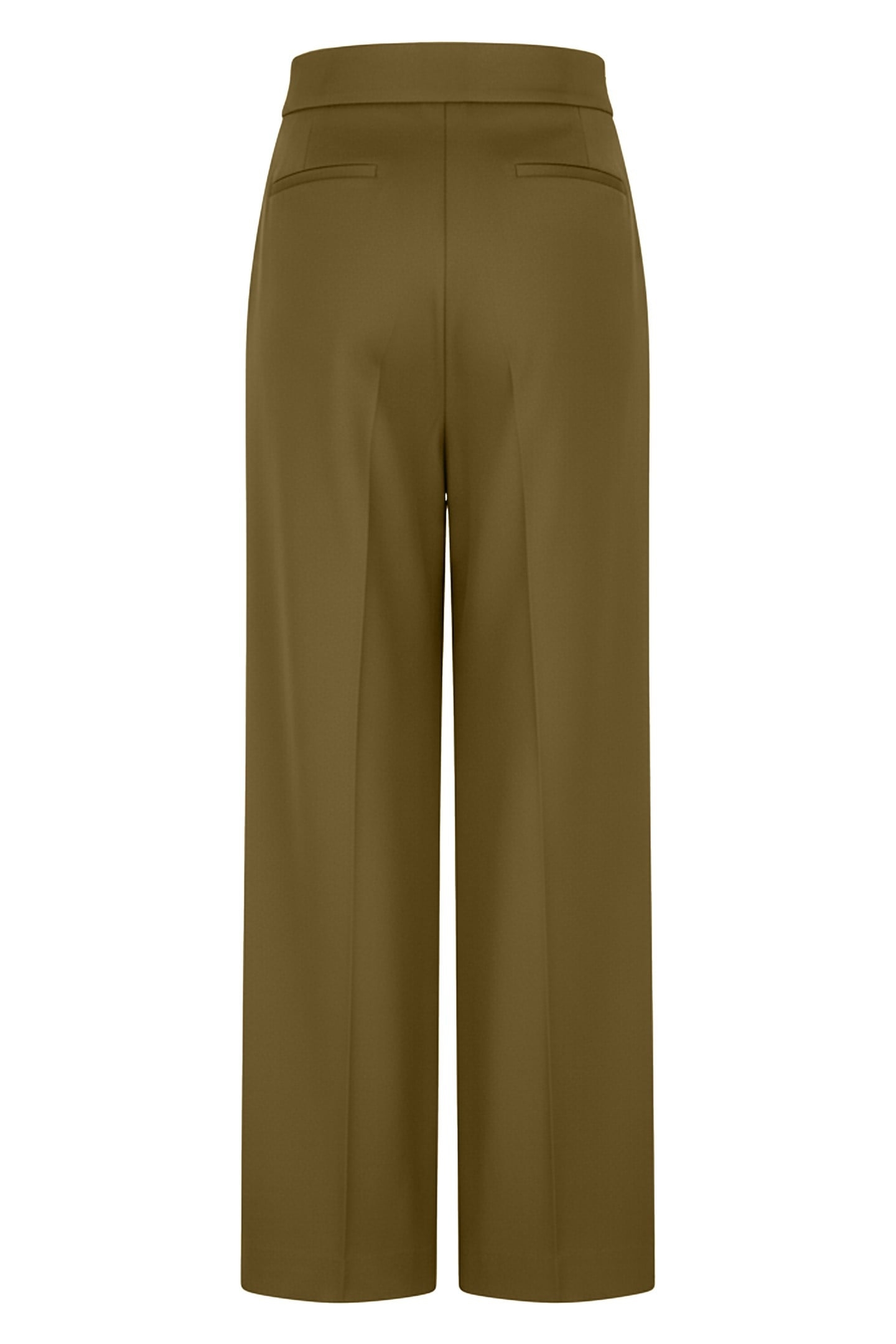 TROUSERS HIGH WAIST WIDE CITY MOSS GREEN 2