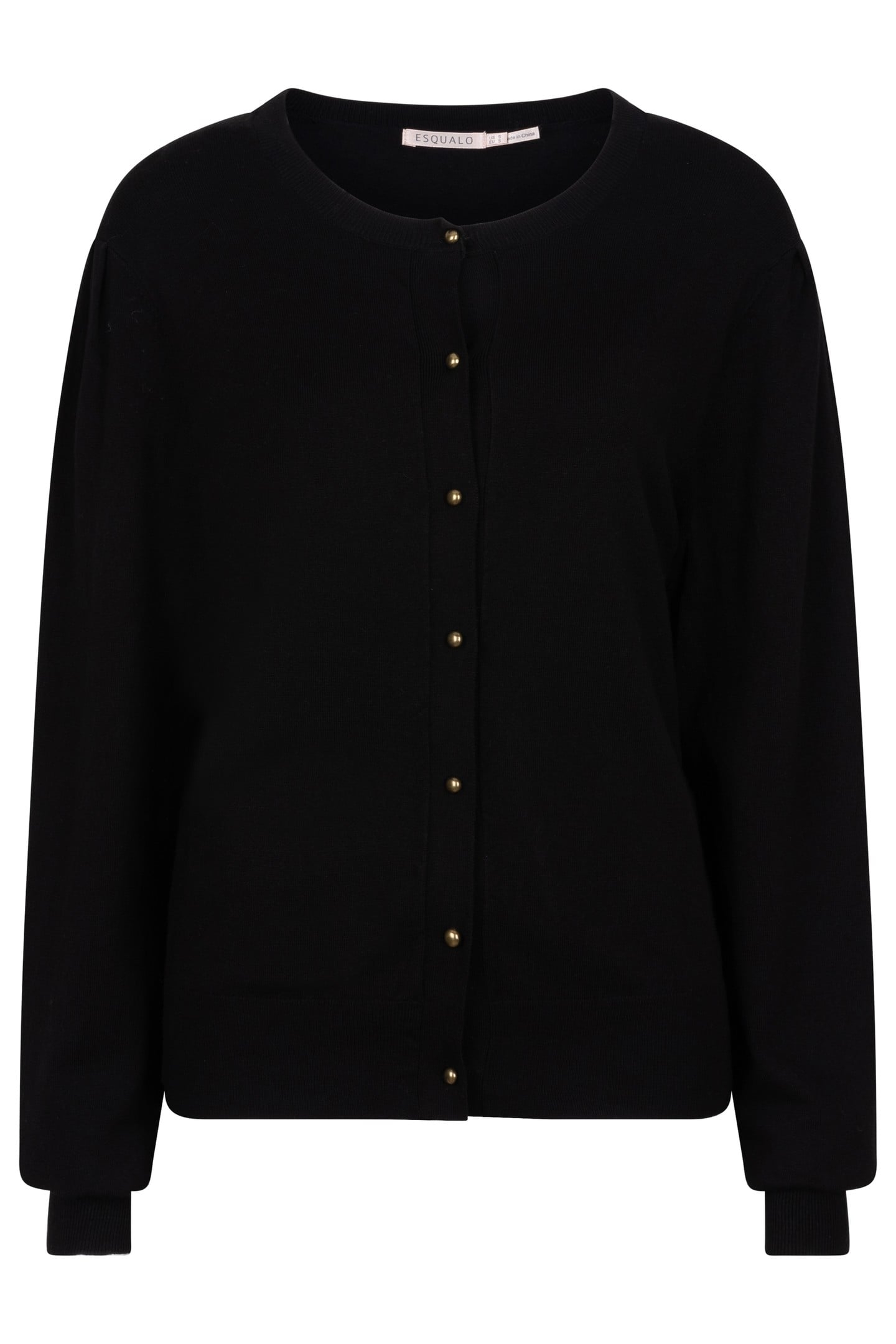 CARDIGAN PUFF SLVE BASIC KNIT BLACK 4