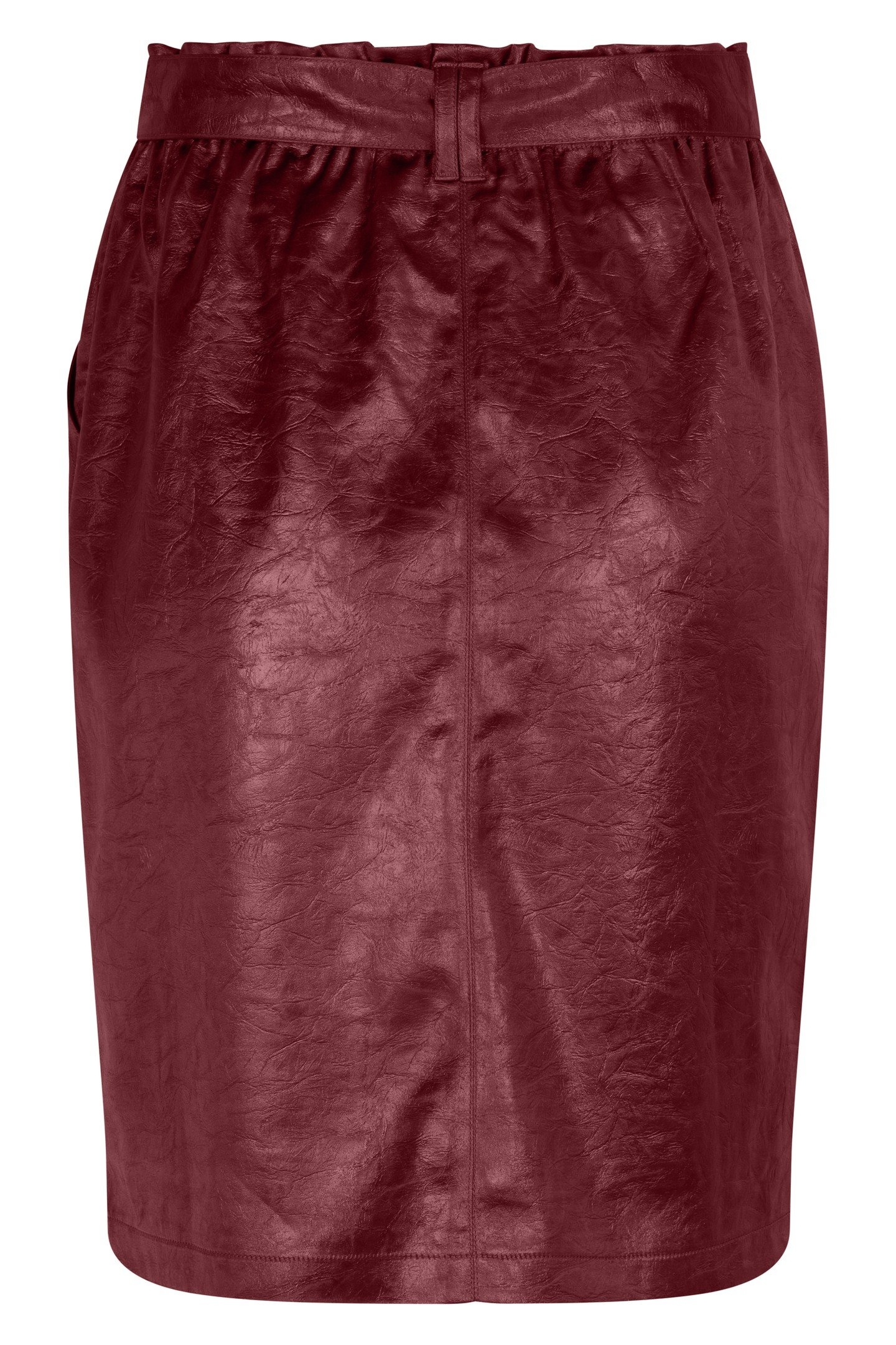 SKIRT BELT METALLIC CRINKLE WINE RED 2
