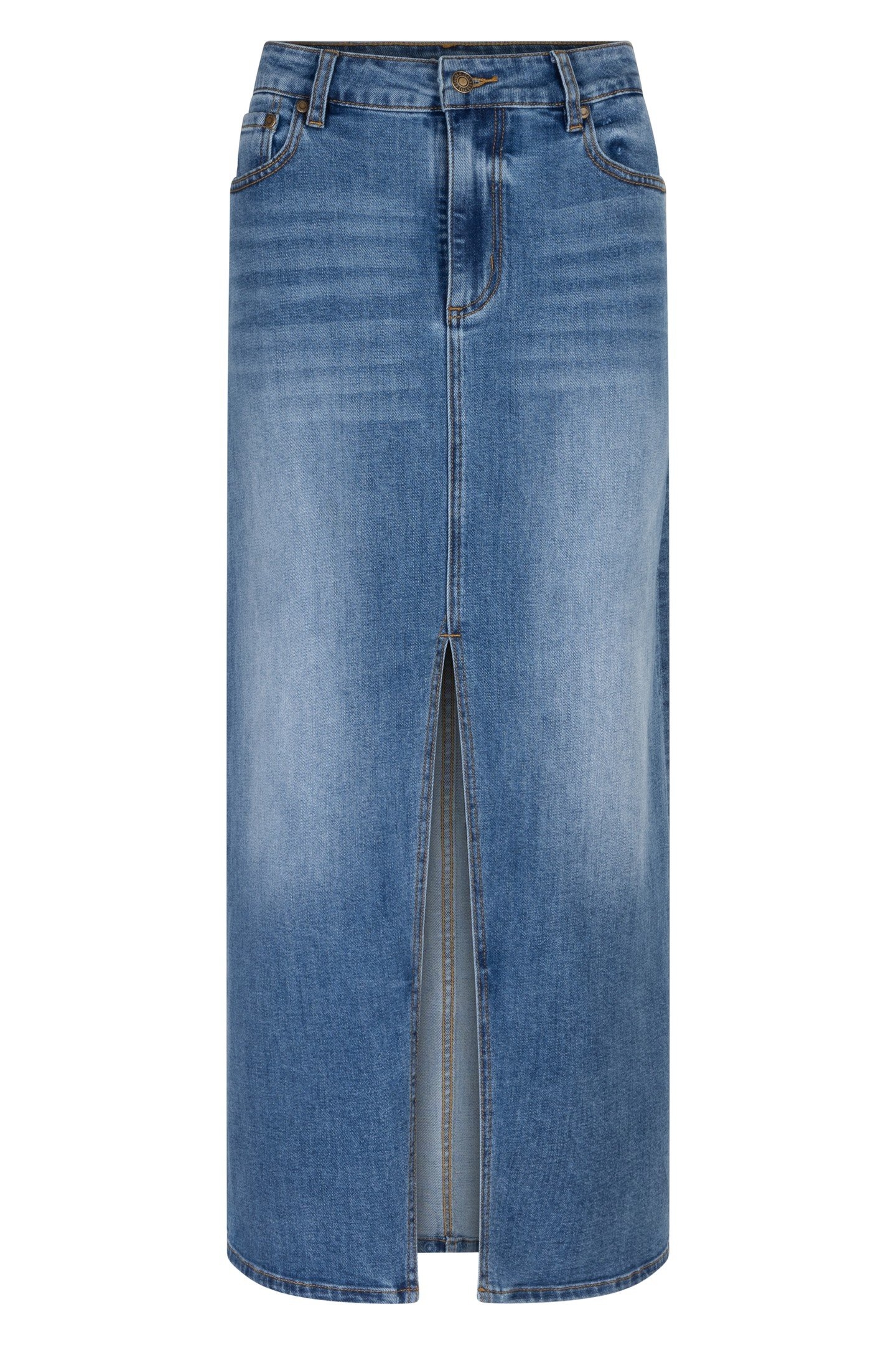 SKIRT DENIM LONG SLIT JEANS BLUE 4