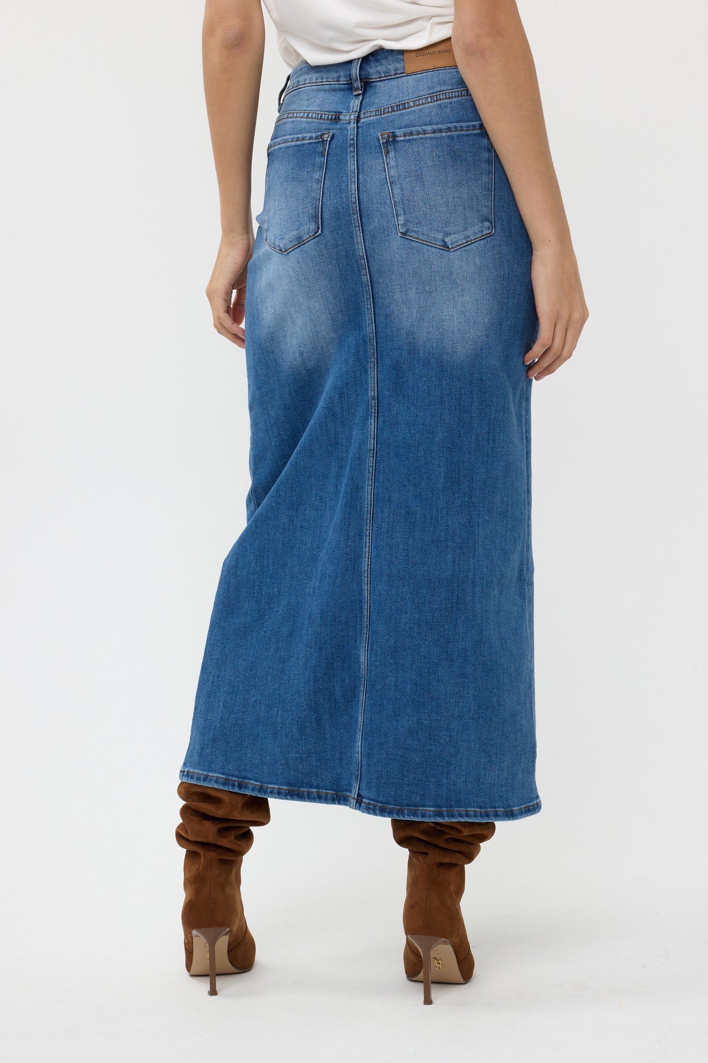 SKIRT DENIM LONG SLIT JEANS BLUE 3