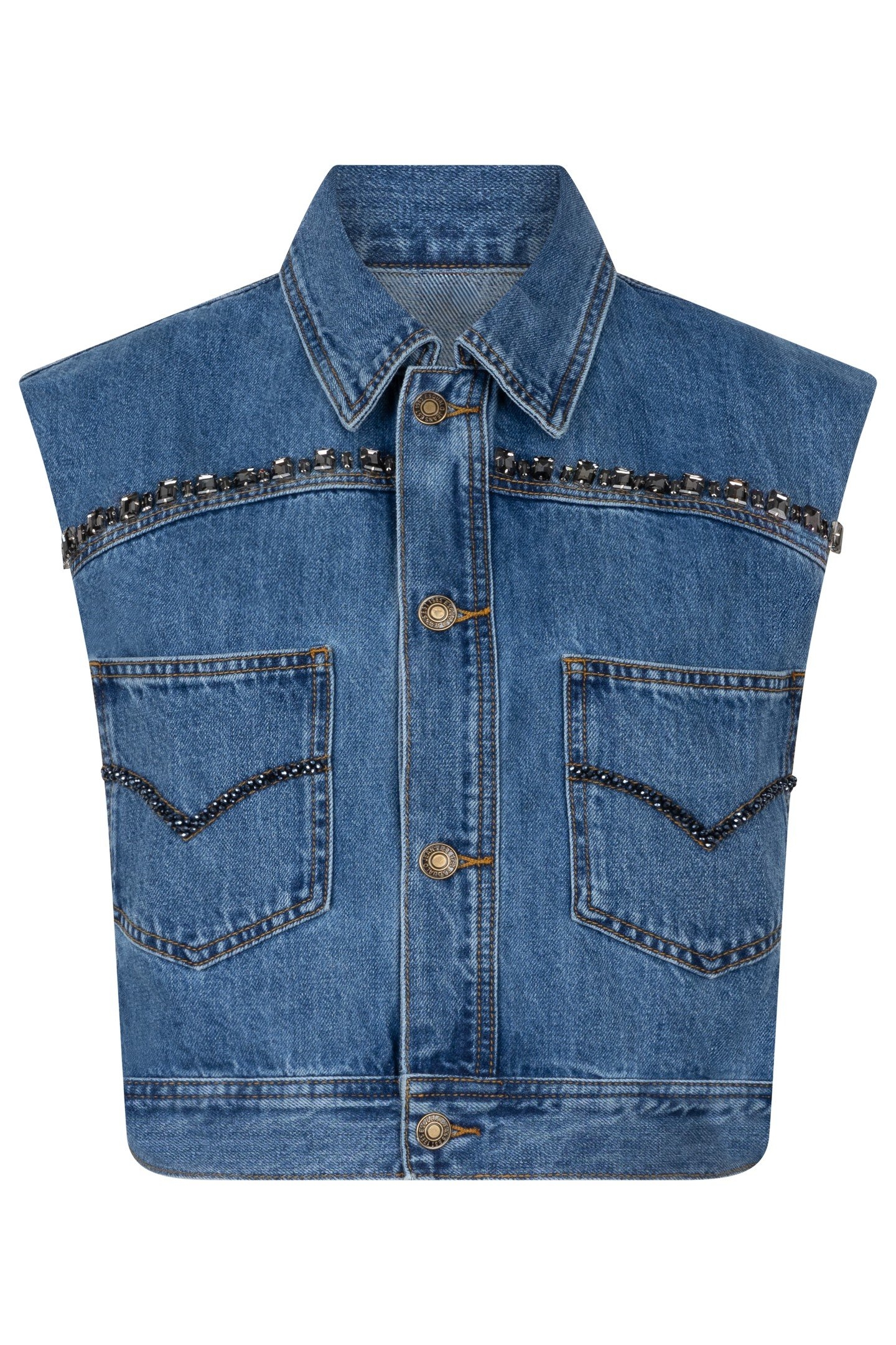 GILET DENIM STONES JEANS BLUE 8