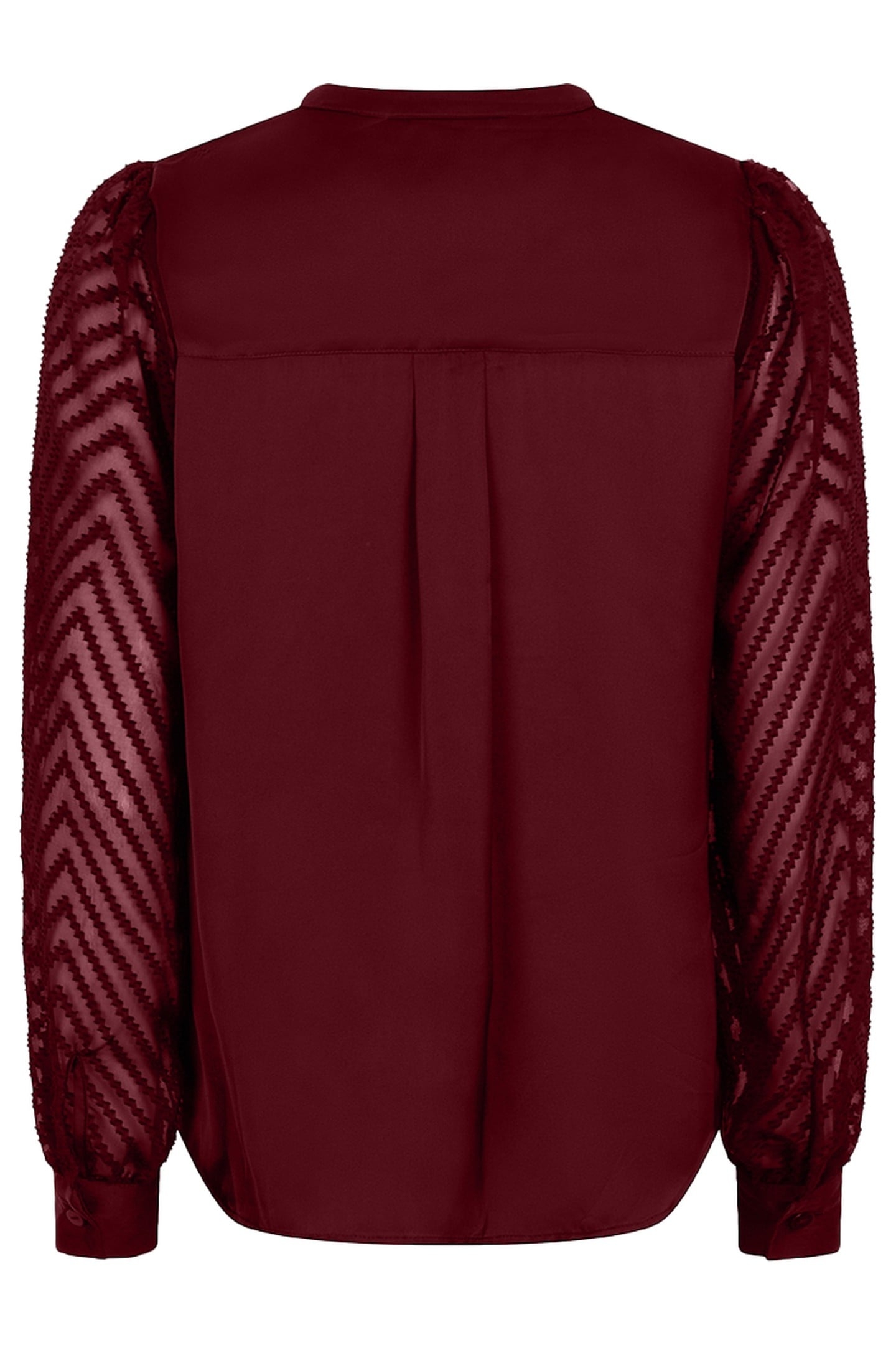 BLOUSE PLUMETIS ZIGZAG SLEEVE WINE RED 2