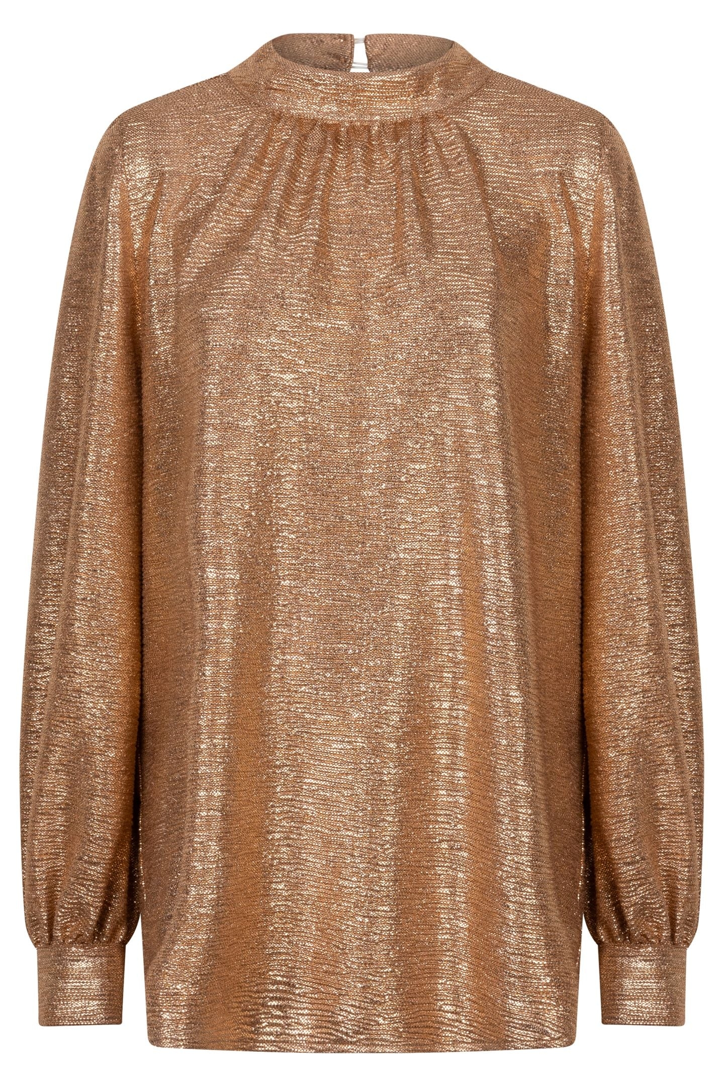 BLOUSE FANCY FOIL PLISSE BRANDY 5