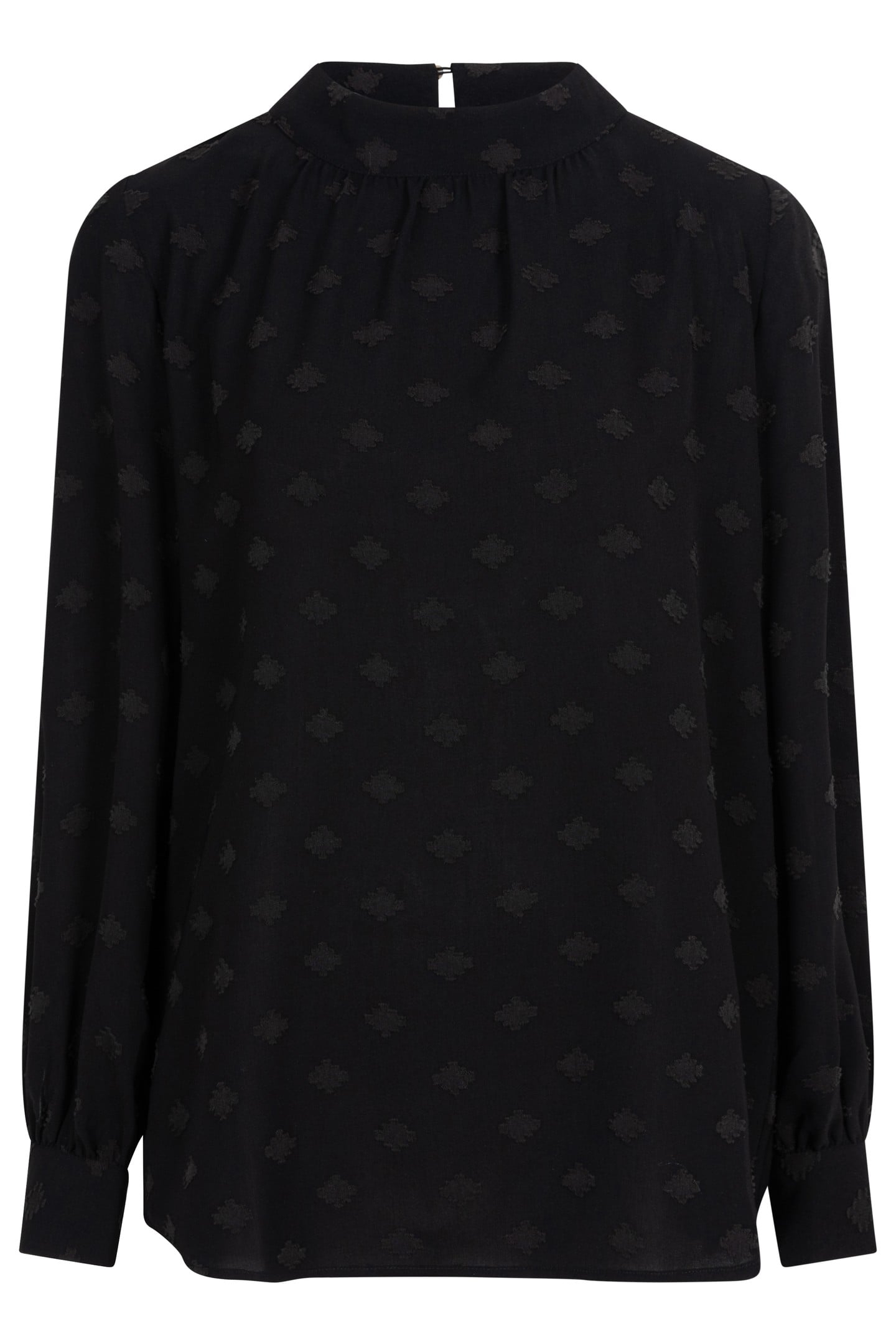 BLOUSE HIGH COLLAR PLUMETIS BLACK 4