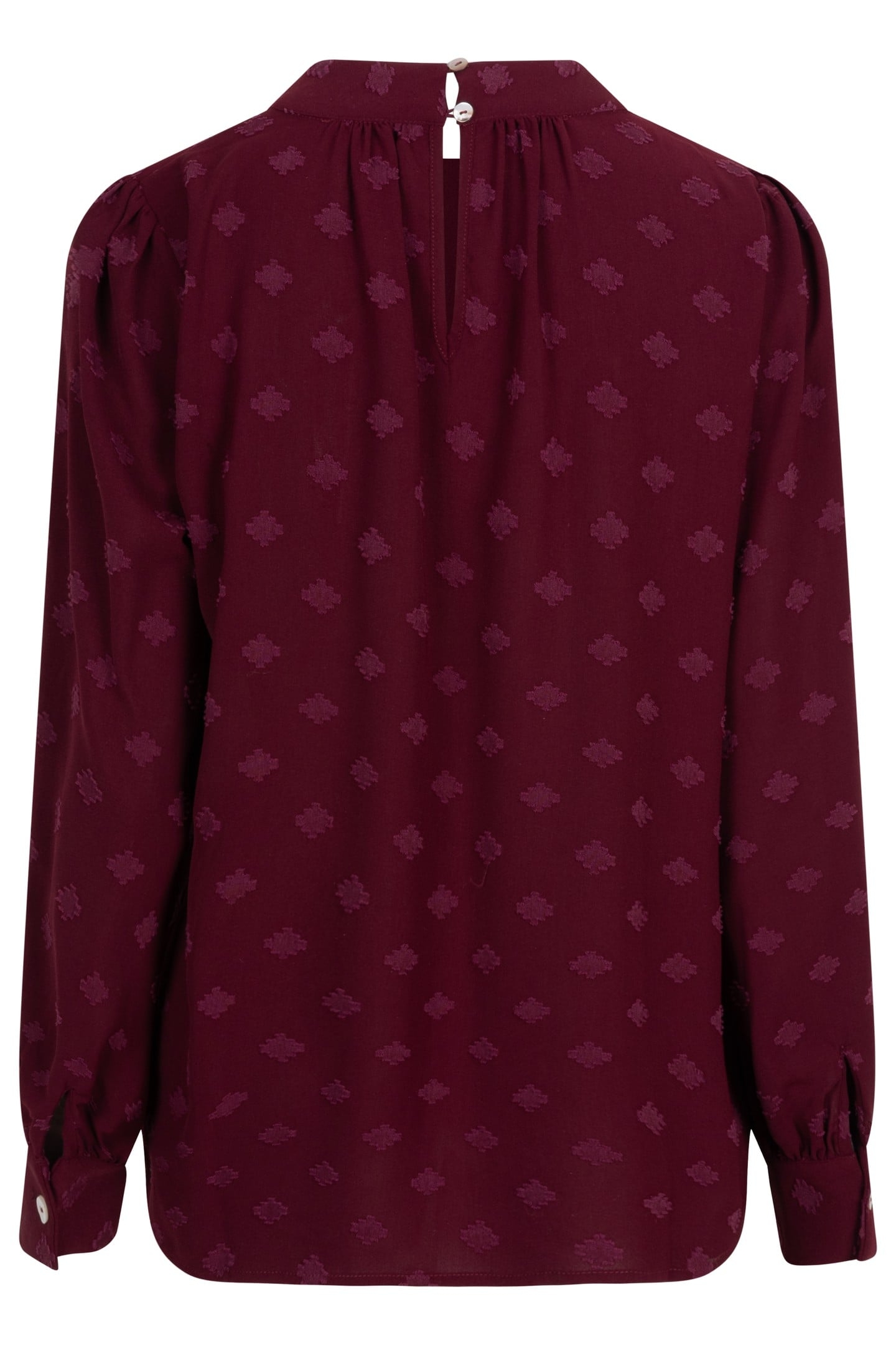 BLOUSE HIGH COLLAR PLUMETIS WINE RED 5