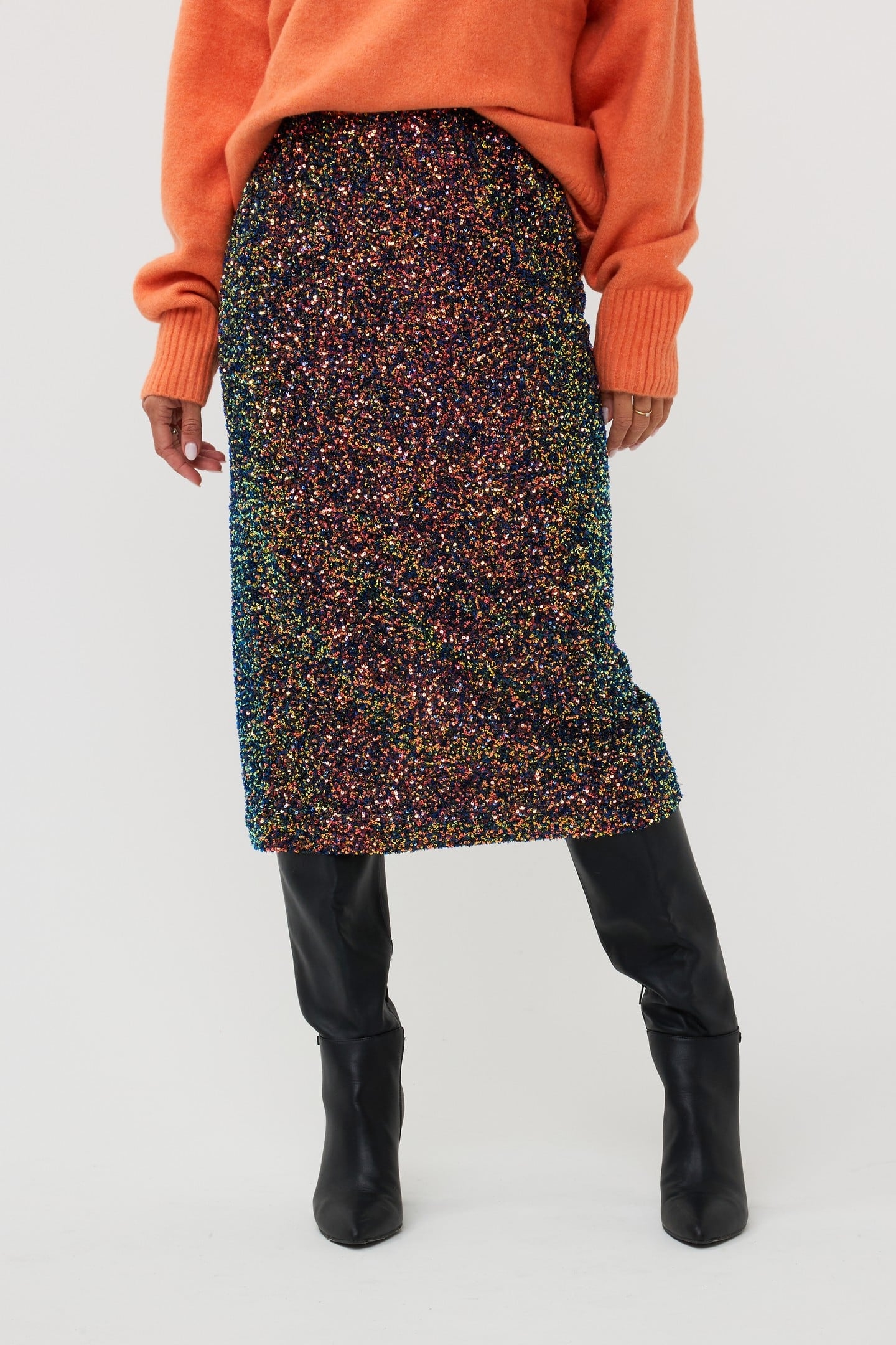 SKIRT LONG SEQUINS MULTI COLOR 2