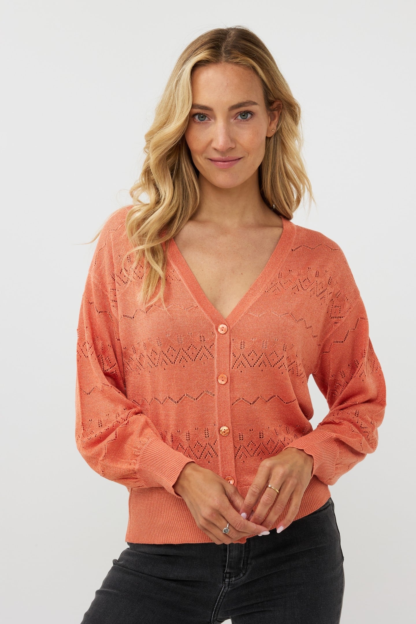 CARDIGAN S/SLV LUREX AMBER GLOW 1