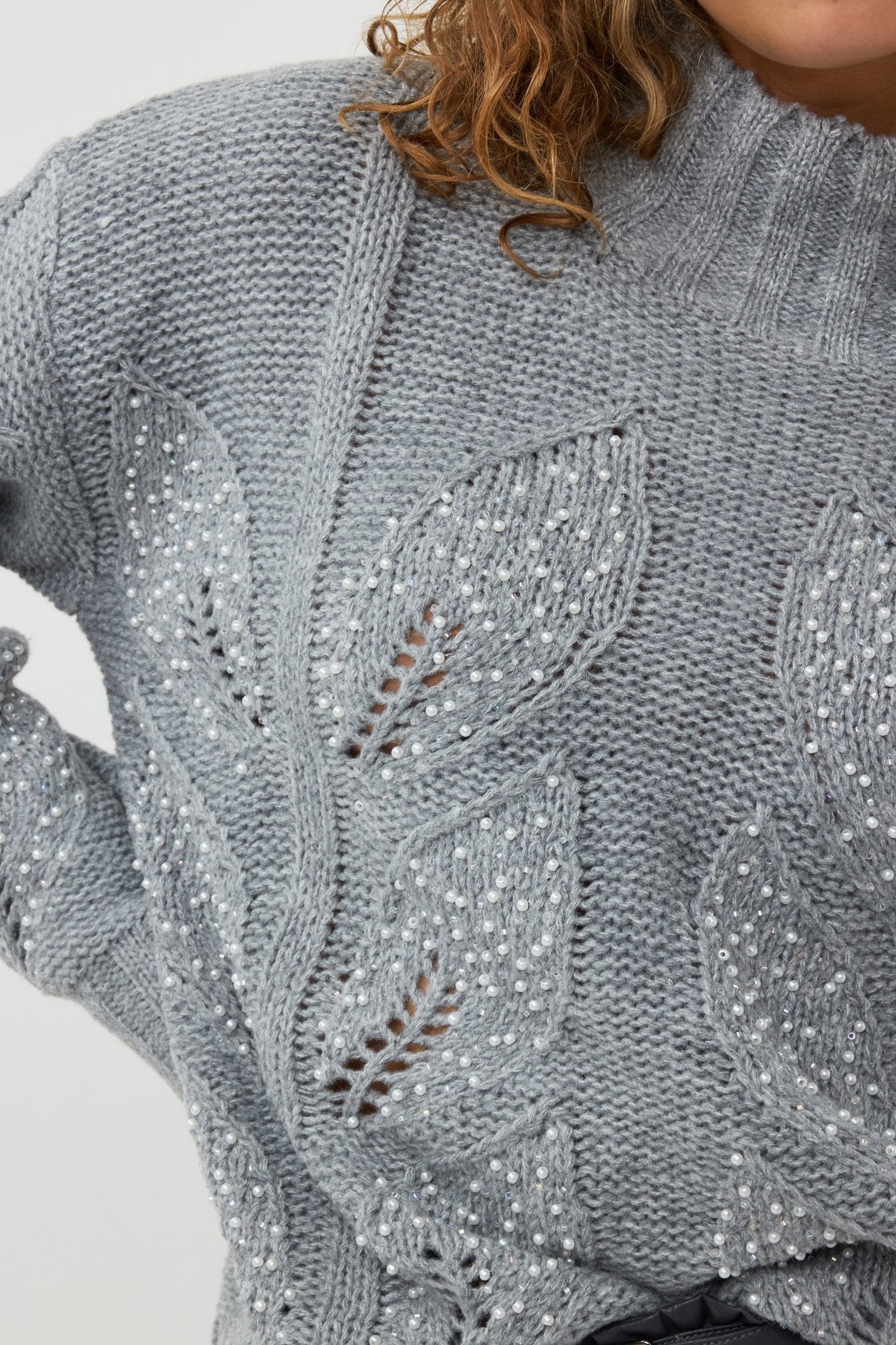 SWEATER MELANGE COL PEARL GREY 6