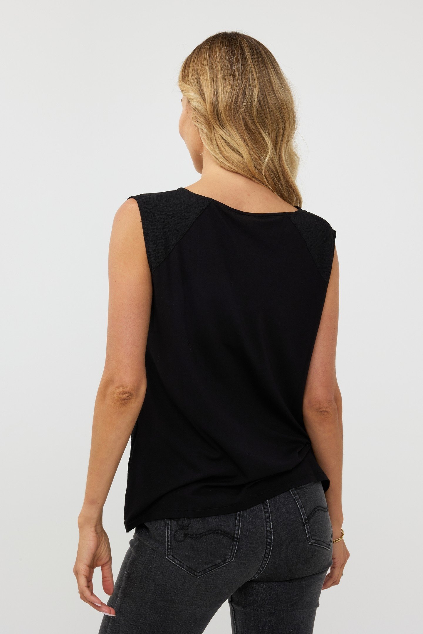 TOP FANCY BEADED NECKLINE BLACK 3