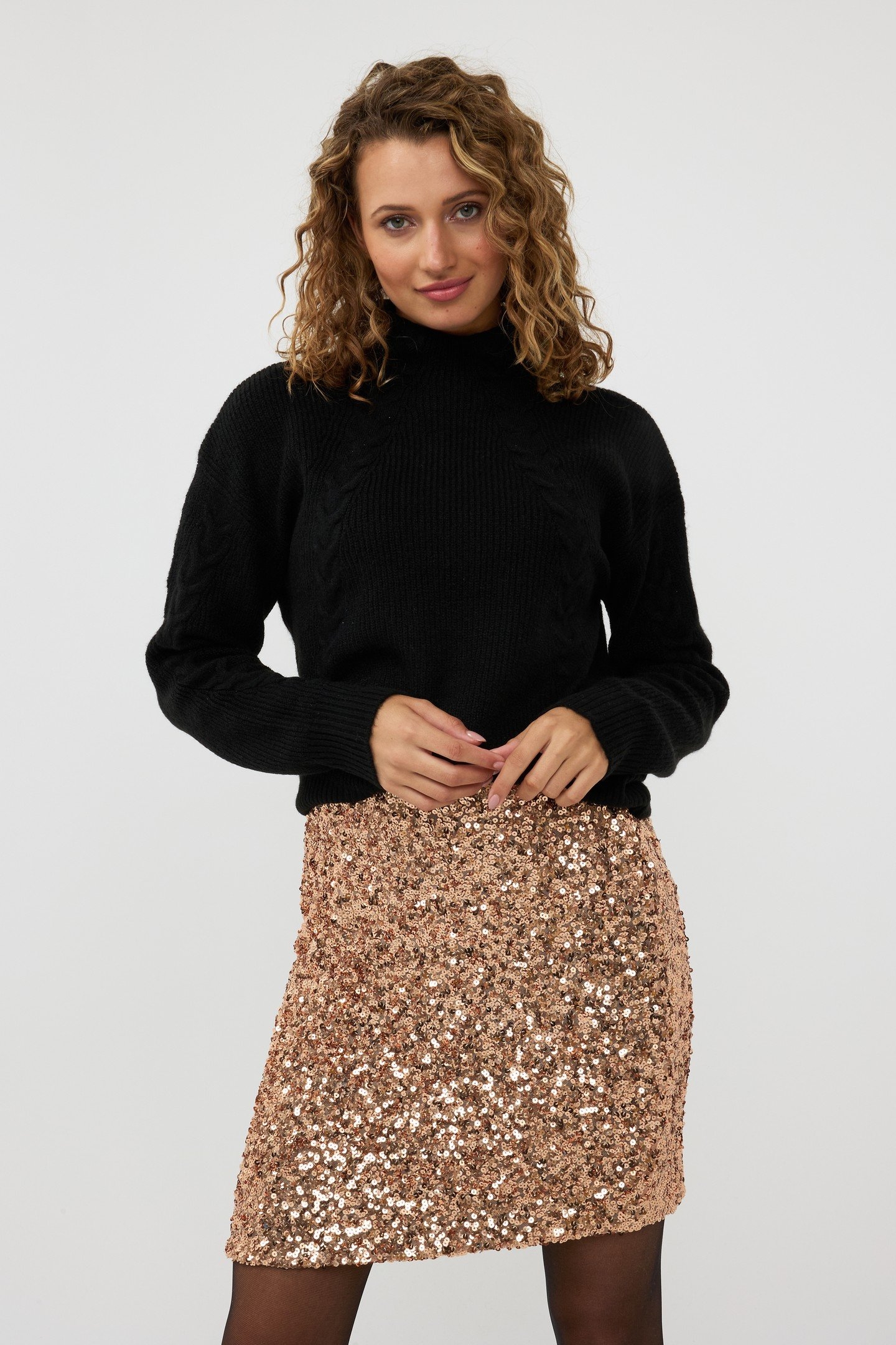 SWEATER OBLIQUE CABLE BLACK 1