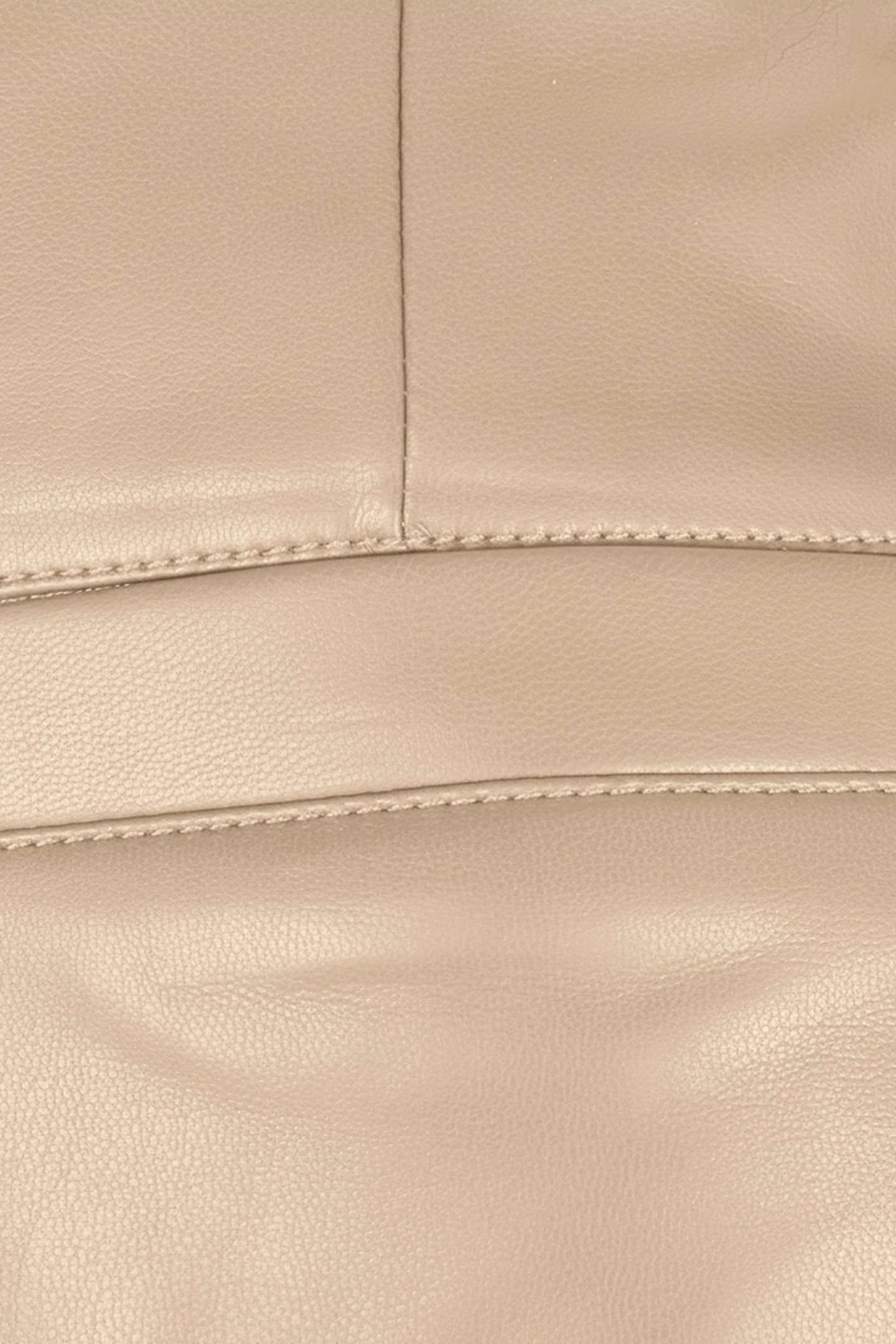 TROUSERS WIDE VEGAN LEATHER SAND 3