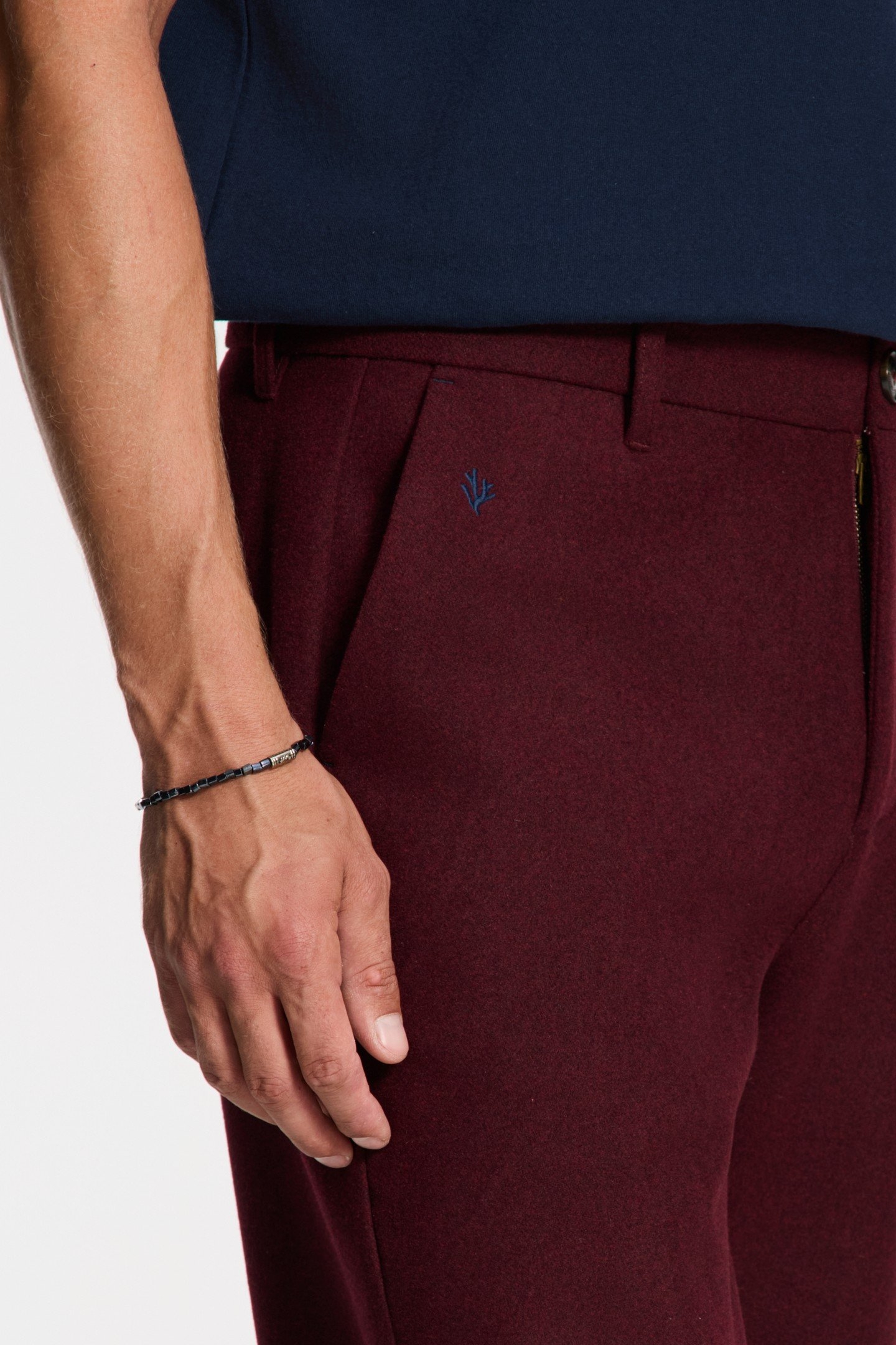 FORD WOOL BLEND STRAIGHT FIT TROUSERS RED EARTH 7