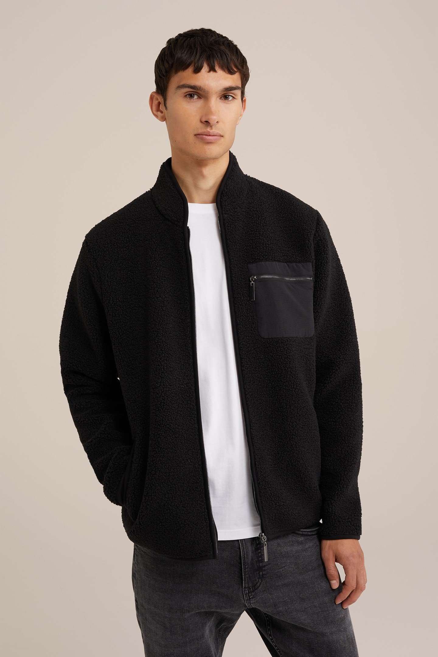 CARDIGAN WITH ZIPPER BLACK 1