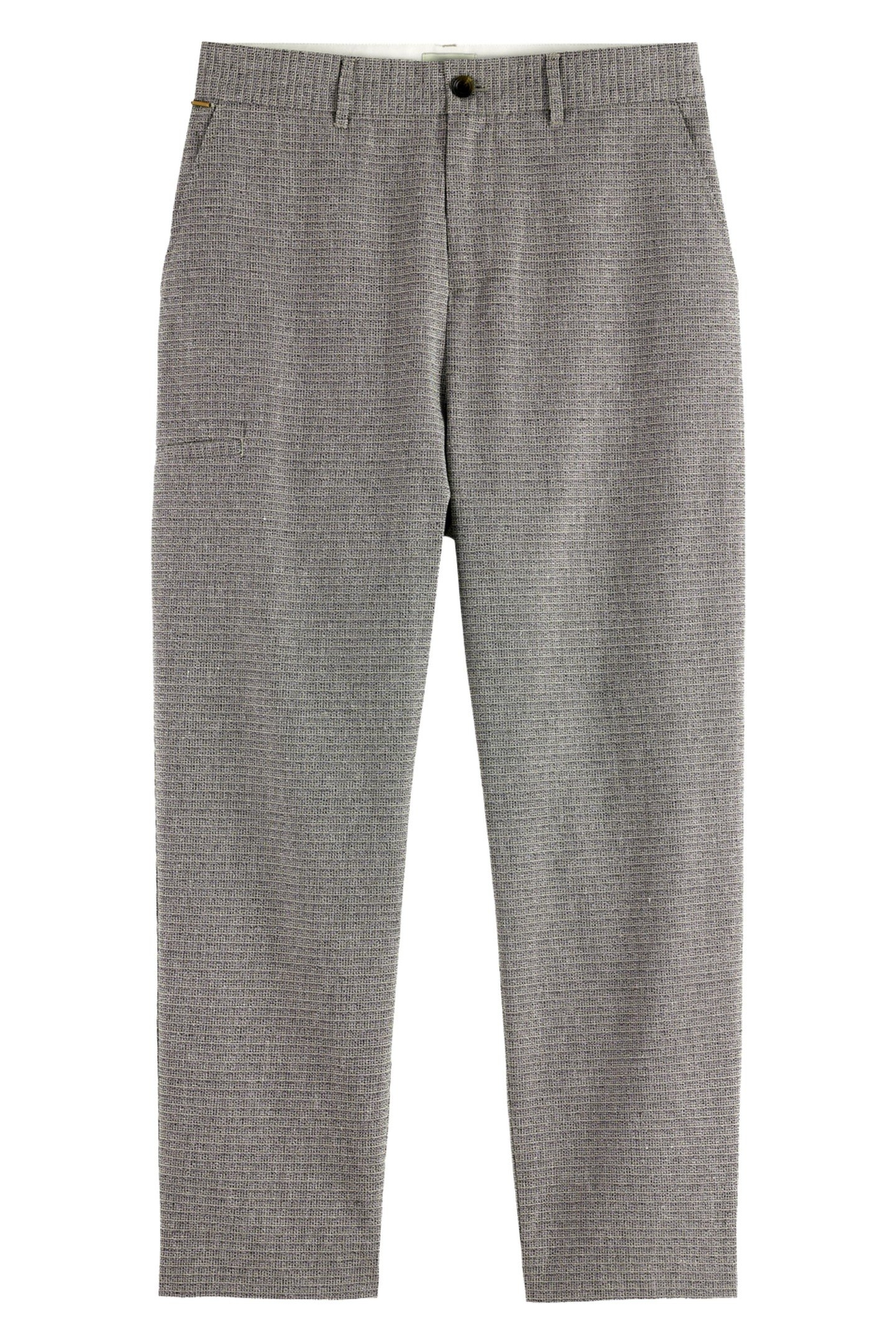 BASKET-WEAVE WIDE FIT COTTON/LINEN CHINO SOFT CAMEL MINI PAT 1