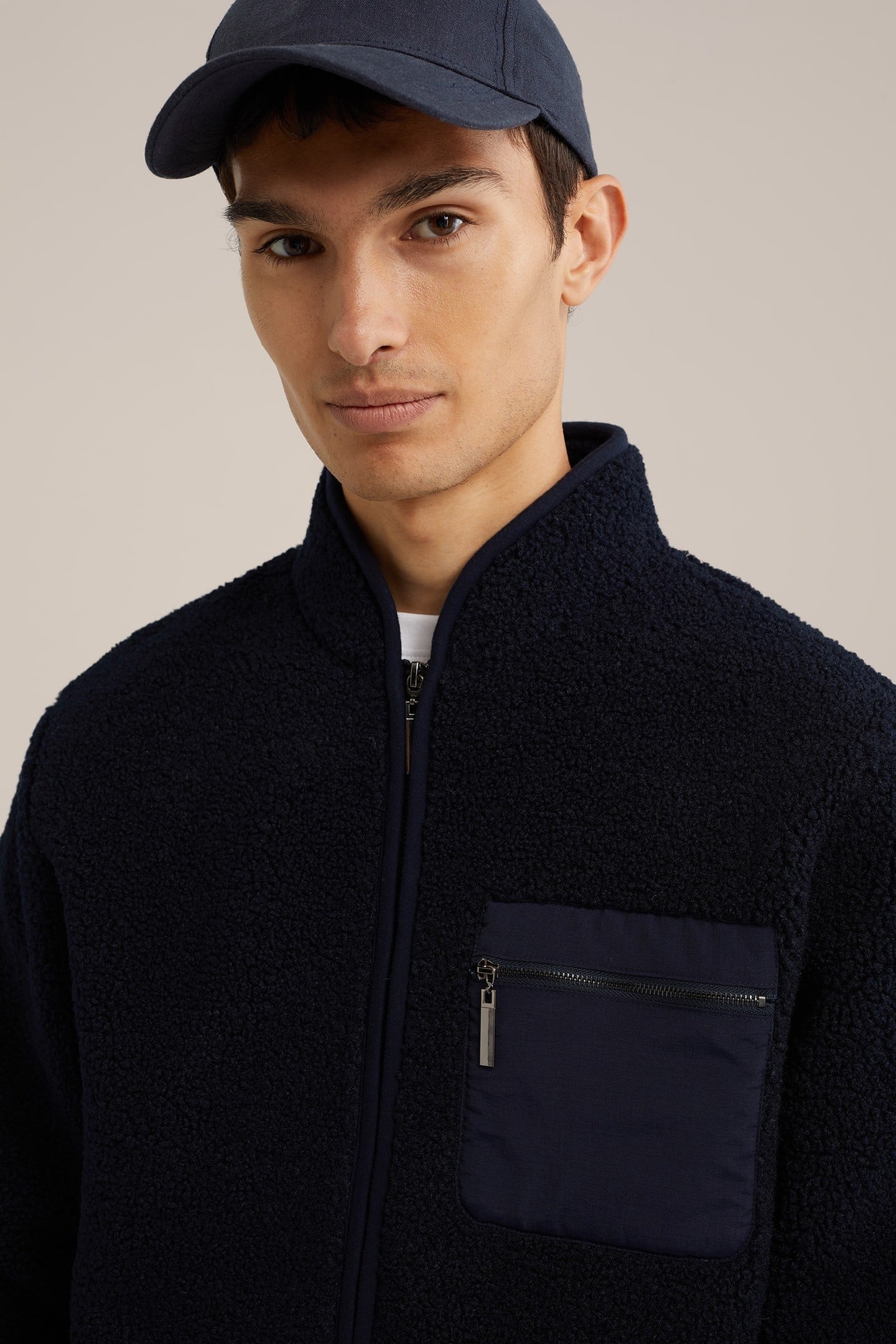 CARDIGAN WITH ZIPPER NAVY BLUE 6