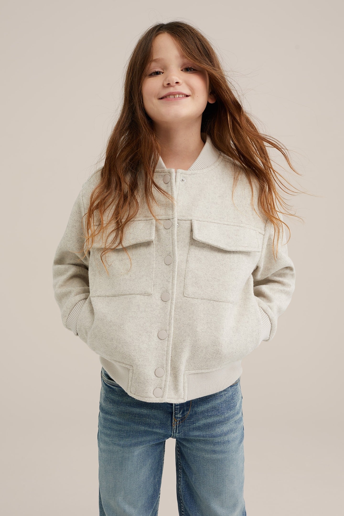 GIRLS BOMBER BEIGE 1