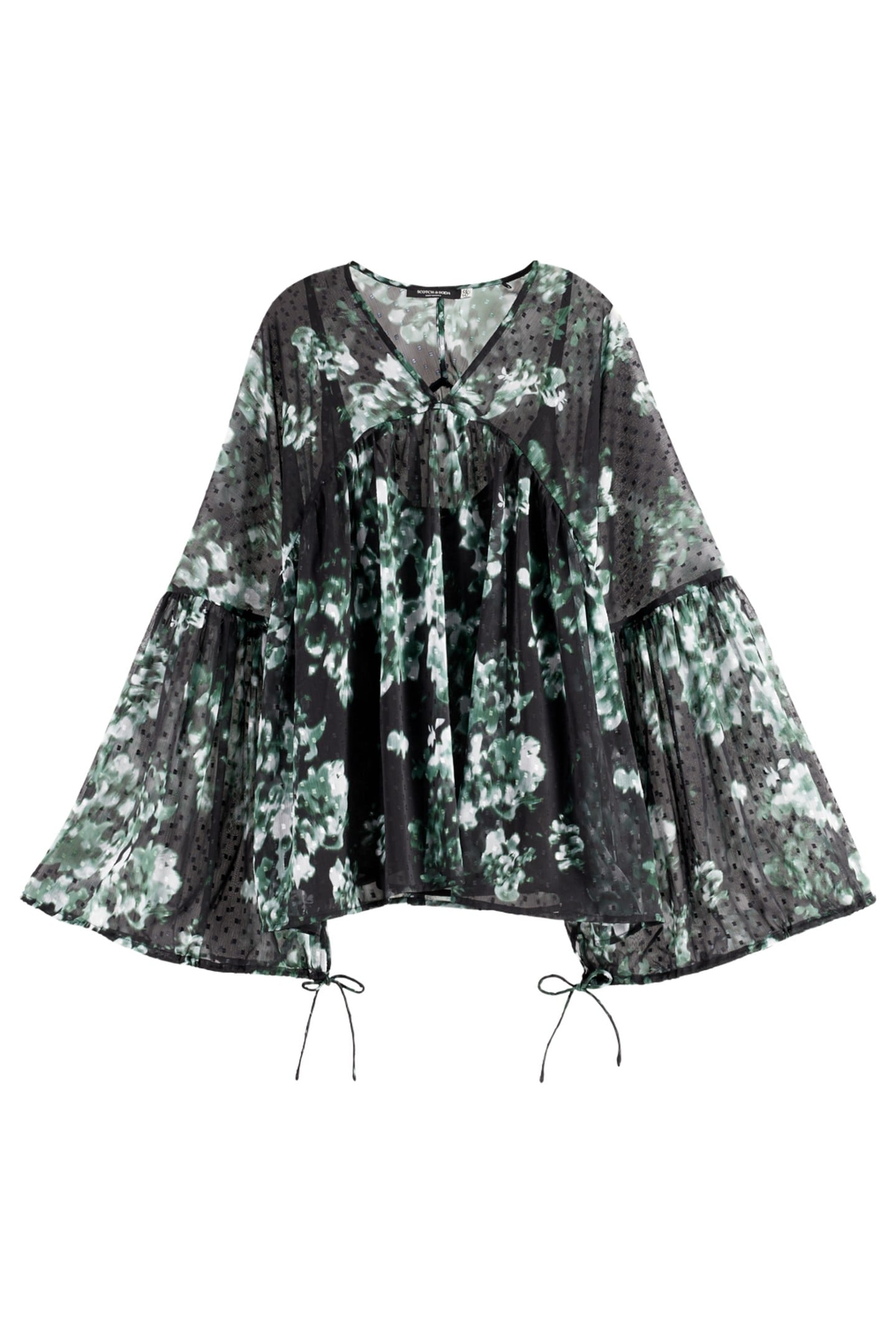 PRINTED FIL COUPE TOP NIEUW BLOSSOM PRINT PARK GREEN 1