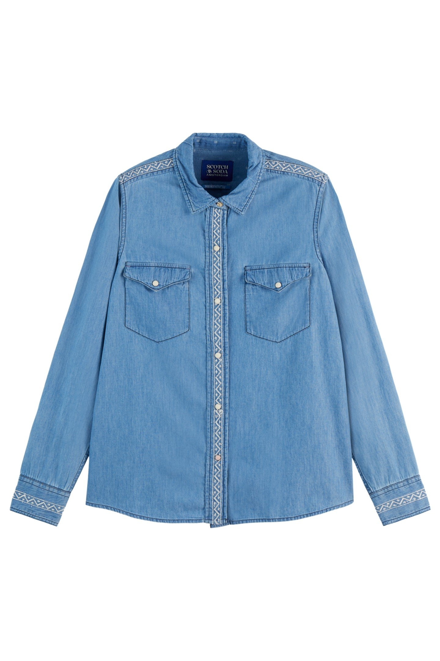 WASHED OUT LIGHTWEIGHT DENIM SHIRT WASHED INDIGO 1