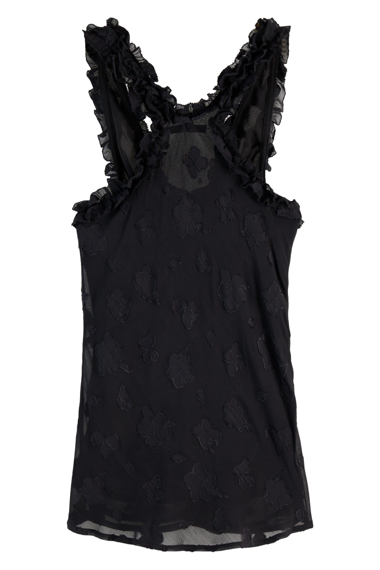 RUFFLE TANK BLACK 4
