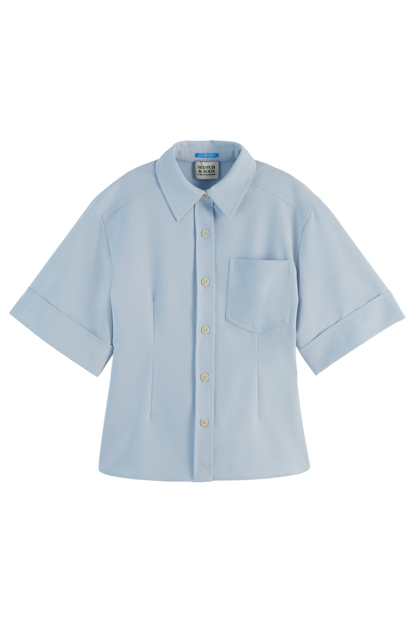 FITTED SHORT SLEEVE SHIRT SHIRTING BLUE 5