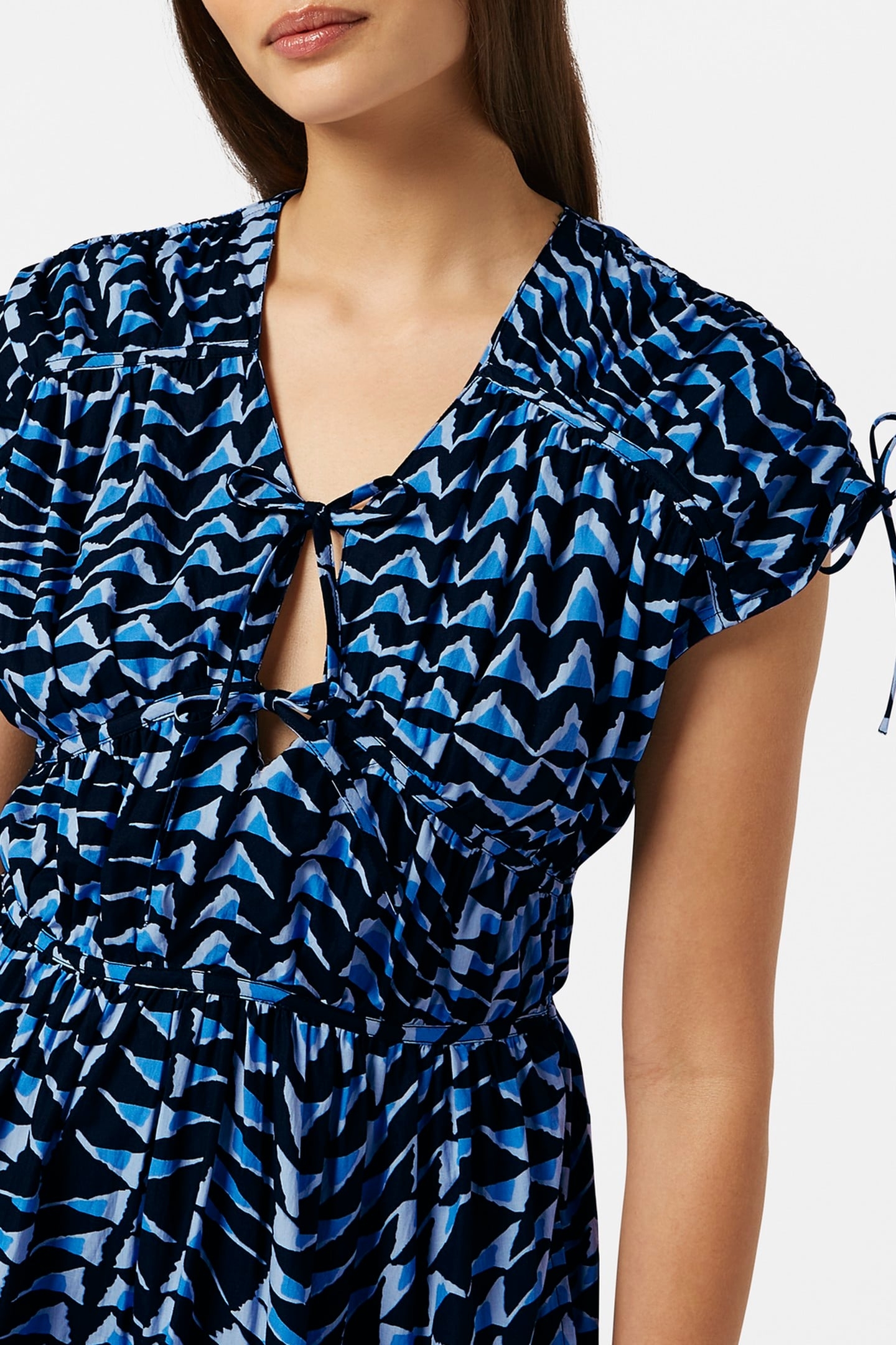 TIERED POPLIN MIDI DRESS HOUSE OF MIRRORS BLUE 5