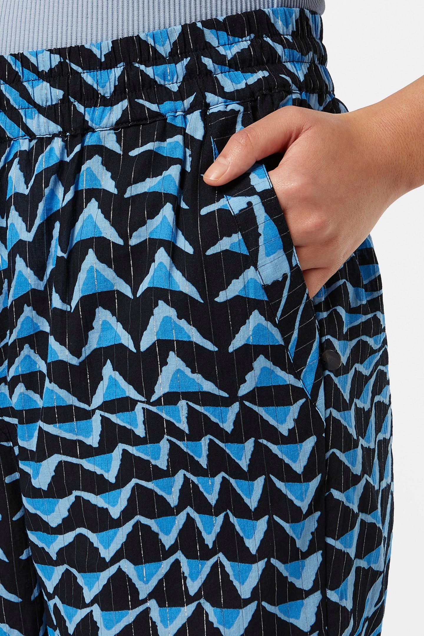 MID-RISE PULL-ON BEACH PANT HOUSE OF MIRRORS BLUE 2