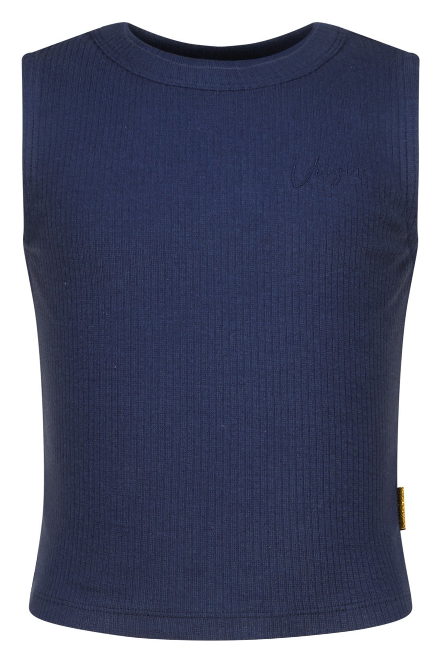 GIRLS BASIC-CROP RIB TOP TOP DARK BLUE 1