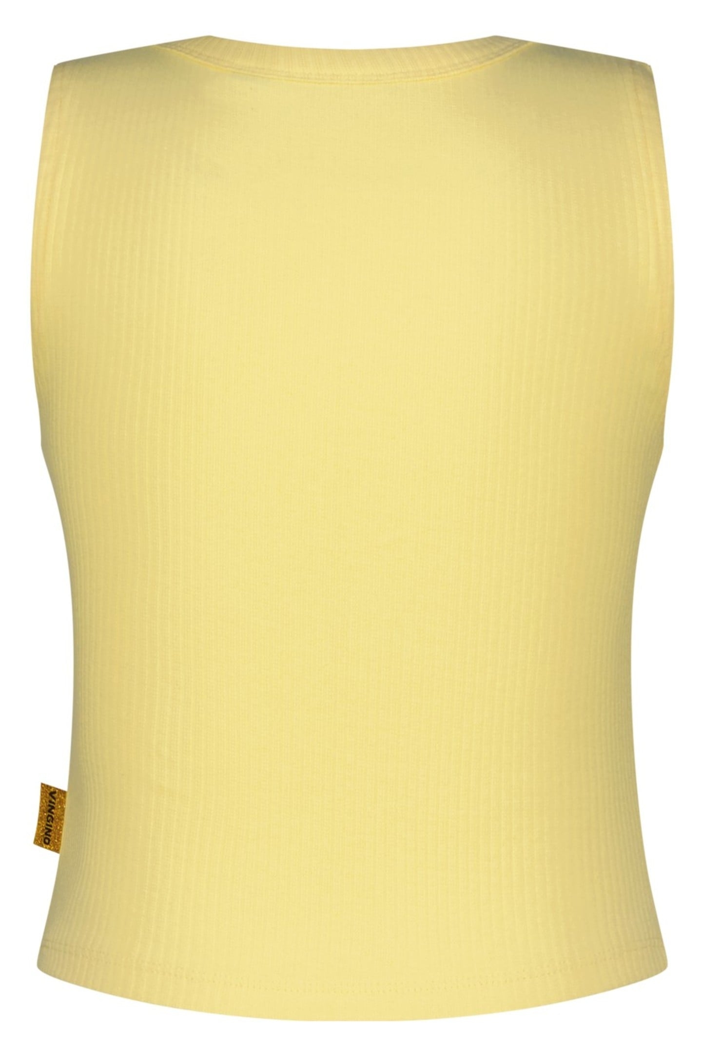 GIRLS BASIC-CROP RIB TOP TOP SUMMER YELLOW 2