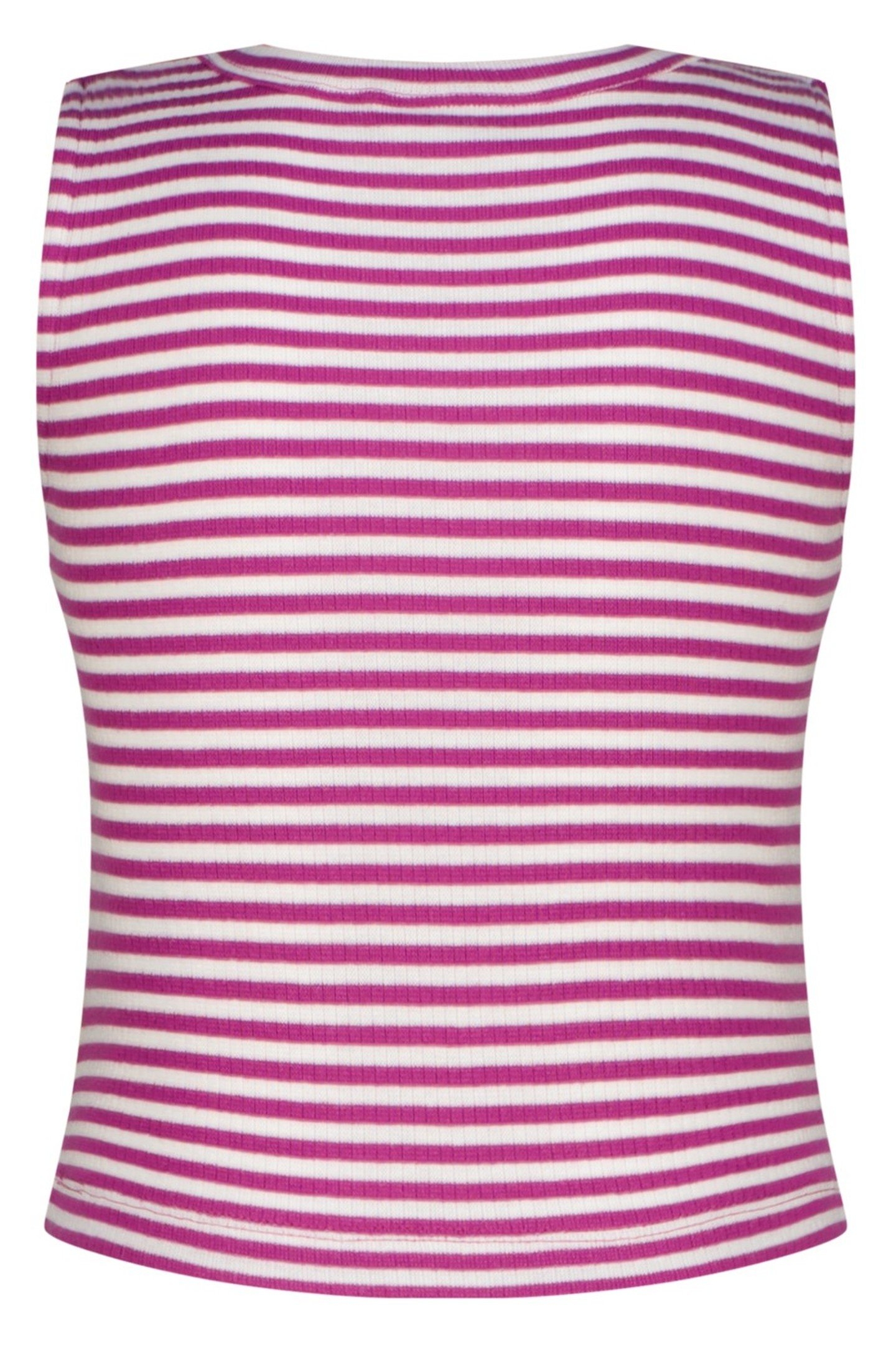 GIRLS BASIC-CROP RIB TOP STRIPE TOP ASTER PINK 2