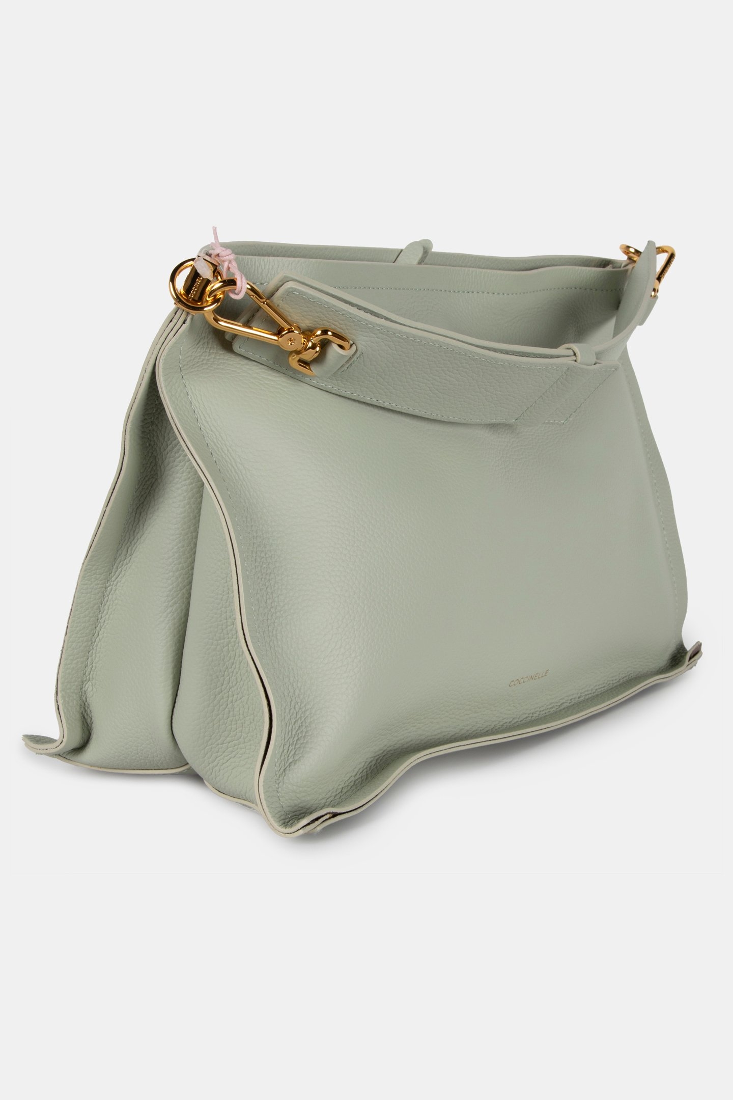 MEDIUM LEATHER SHOULDER BAG IN MINT GREEN 3