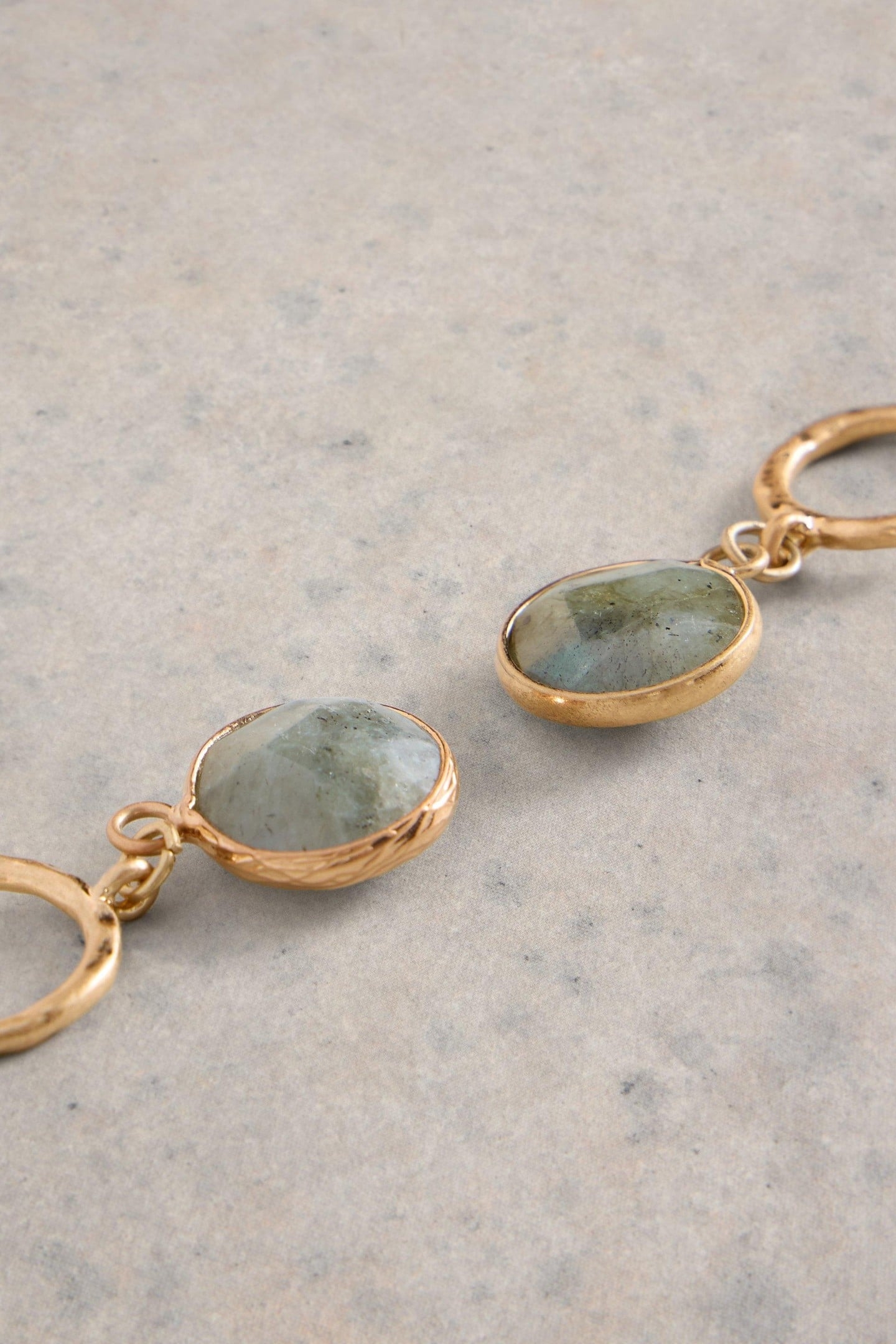 IRIS DROP STONE EARRING DUSTY GREY 2