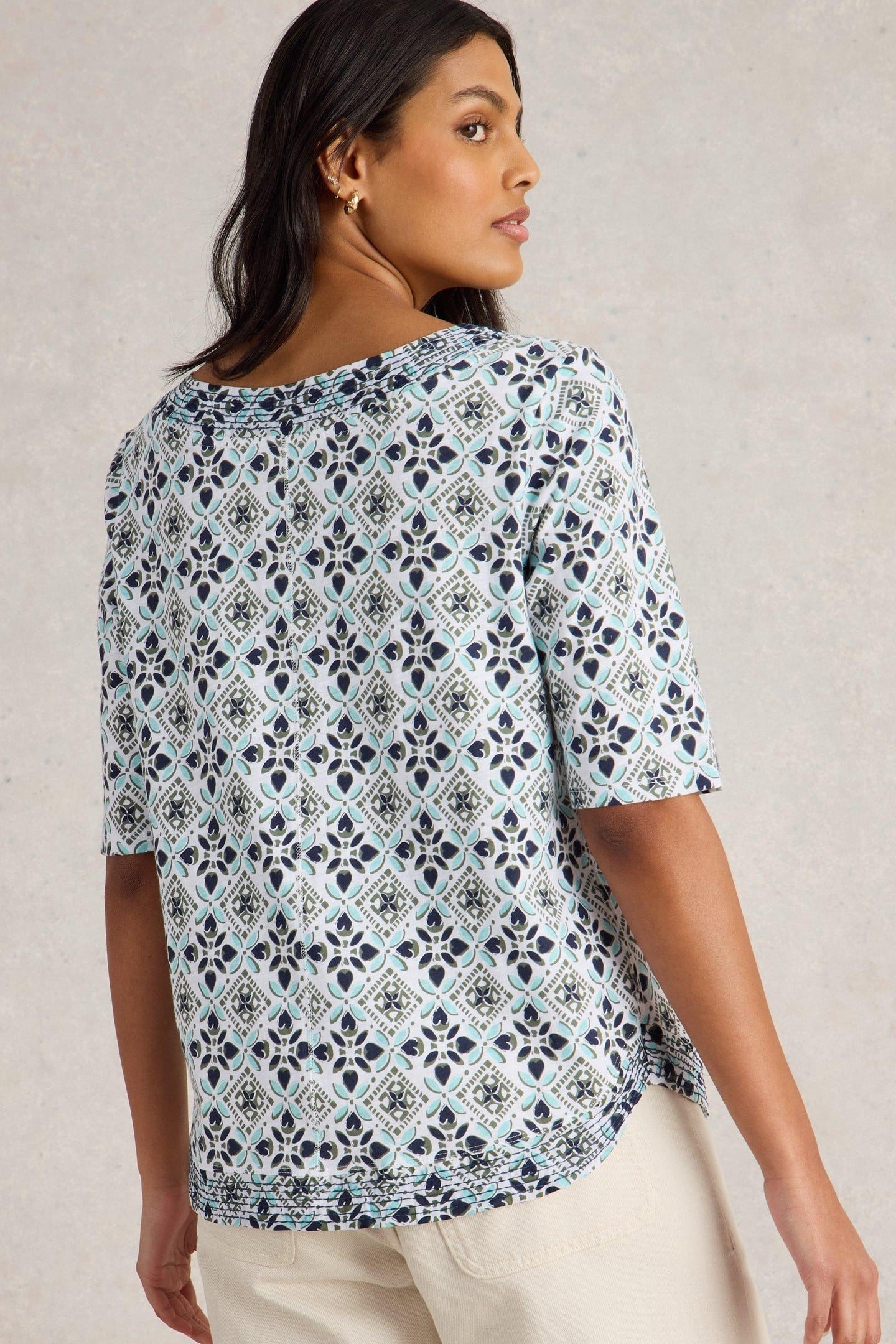 WEAVER JERSEY TEE WHITE PRINT 2