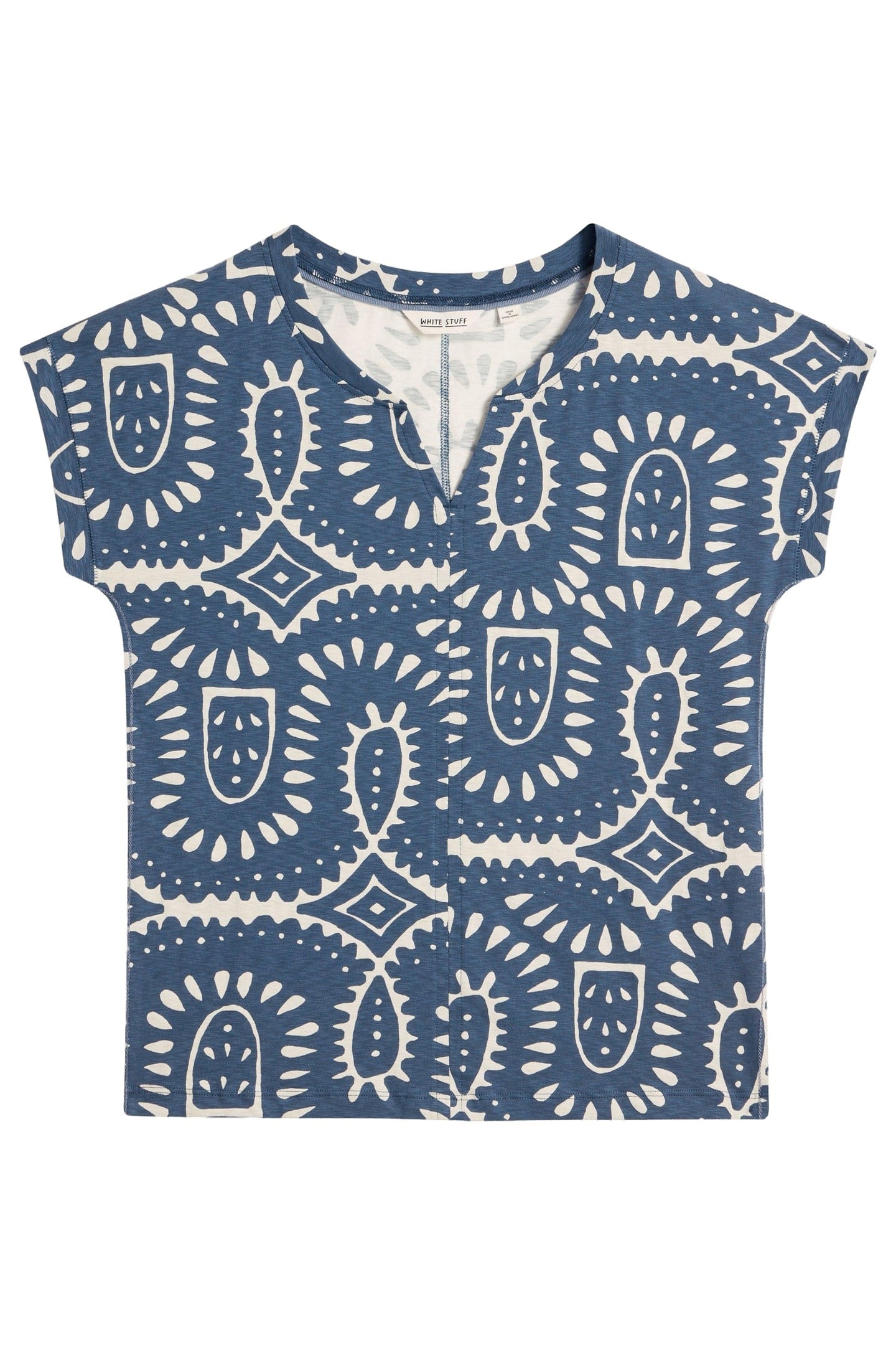 NELLY NOTCH NECK TEE BLUE MULTI 4