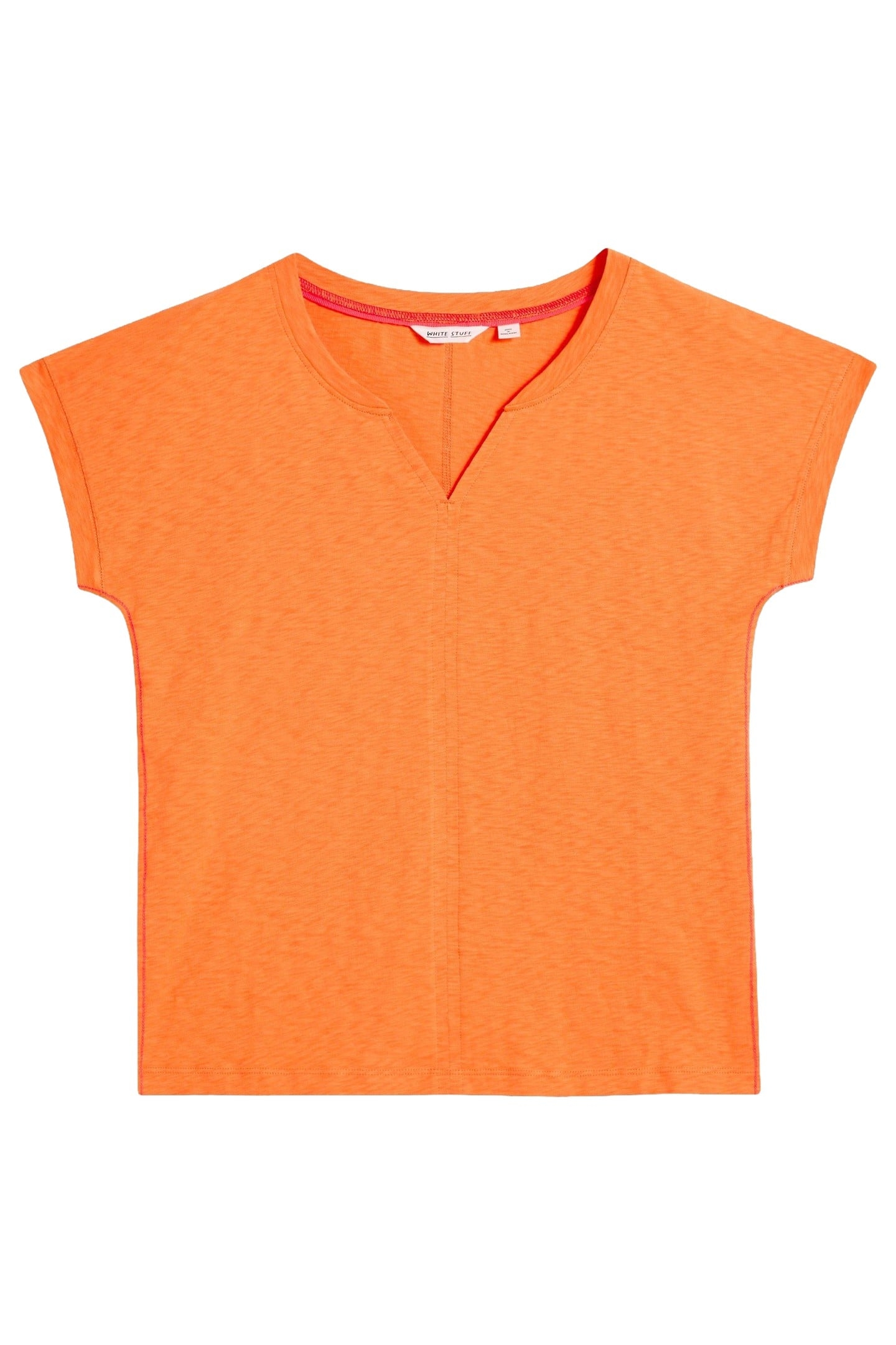 NELLY NOTCH NECK TEE BRIGHT ORANGE 5