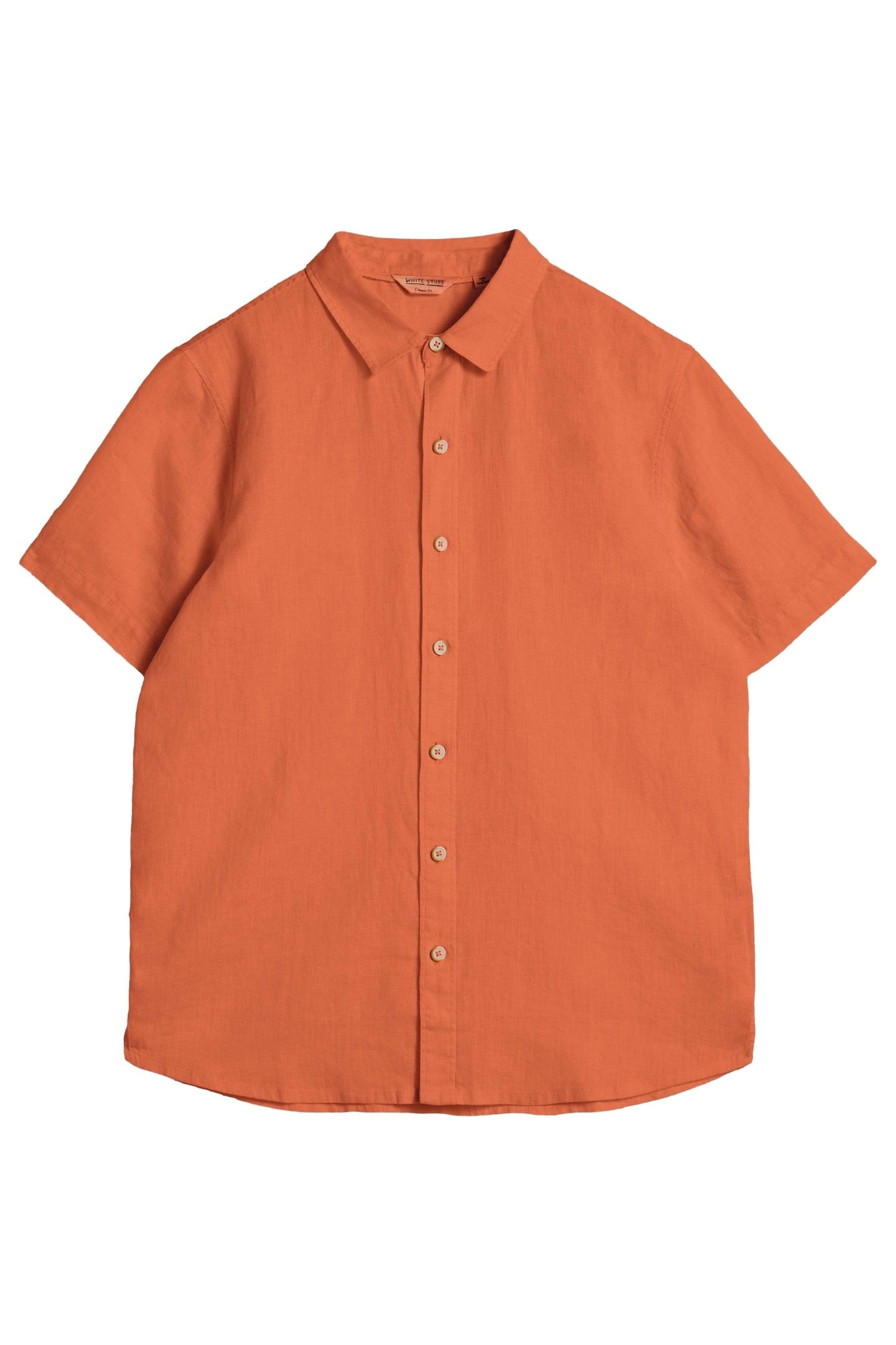 KESWICK SS LINEN SHIRT DARK ORANGE 3