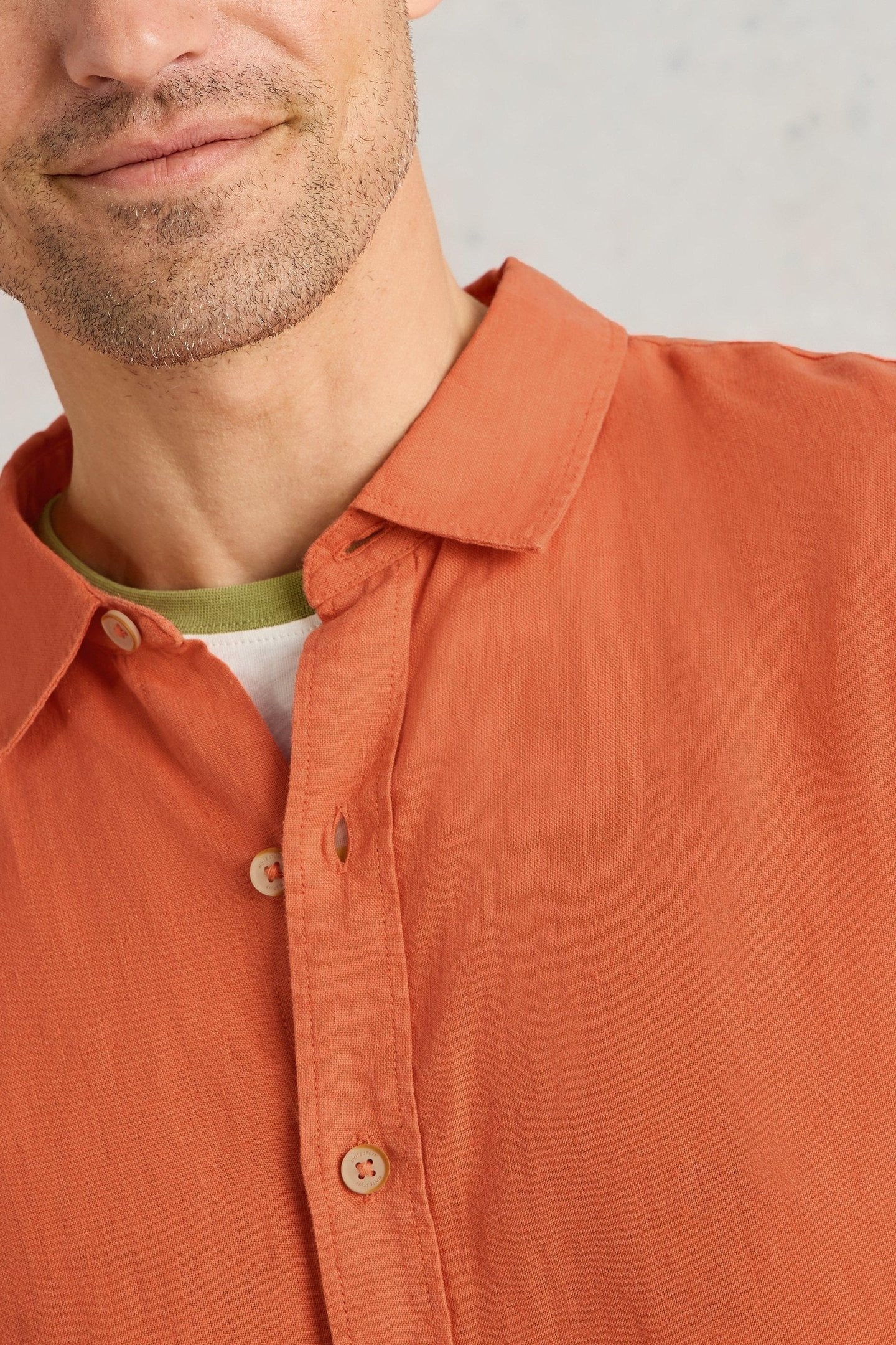 KESWICK SS LINEN SHIRT DARK ORANGE 5