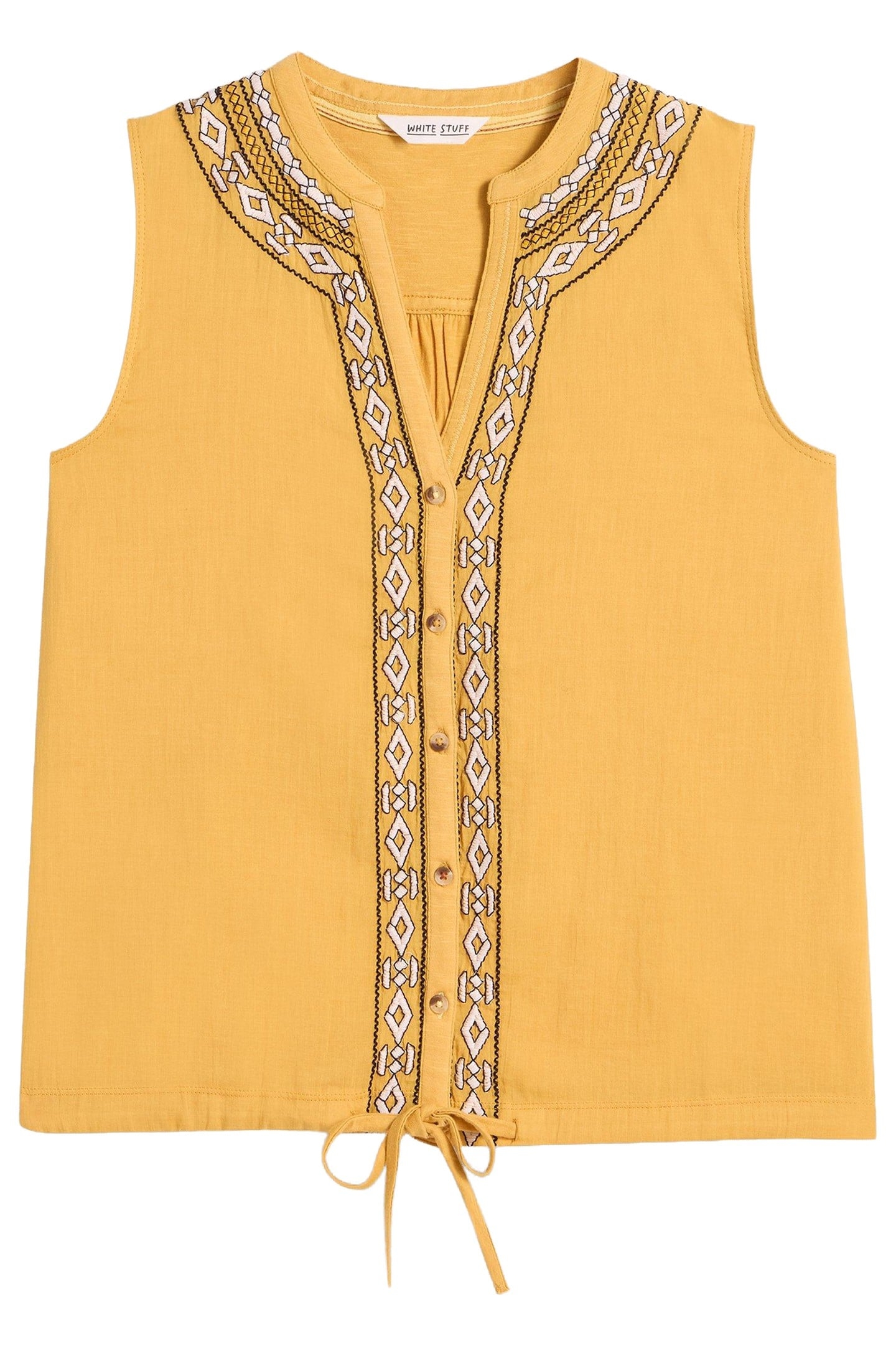 TULIP MIX SLEEVELESS SHIRT MID YELLOW 4