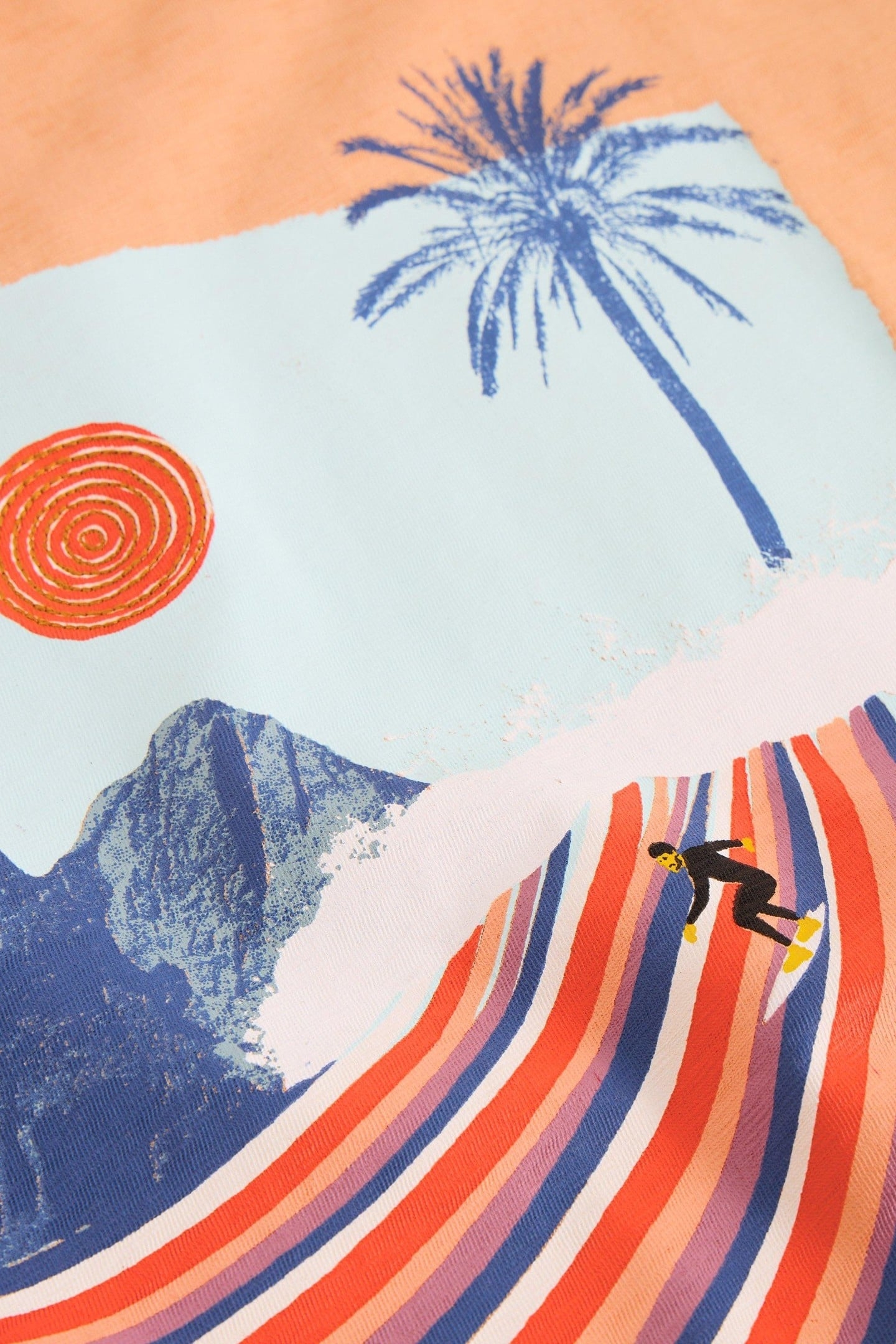 ABERSOCH SURFS UP GRAPHIC TEE PINK PRINT 6